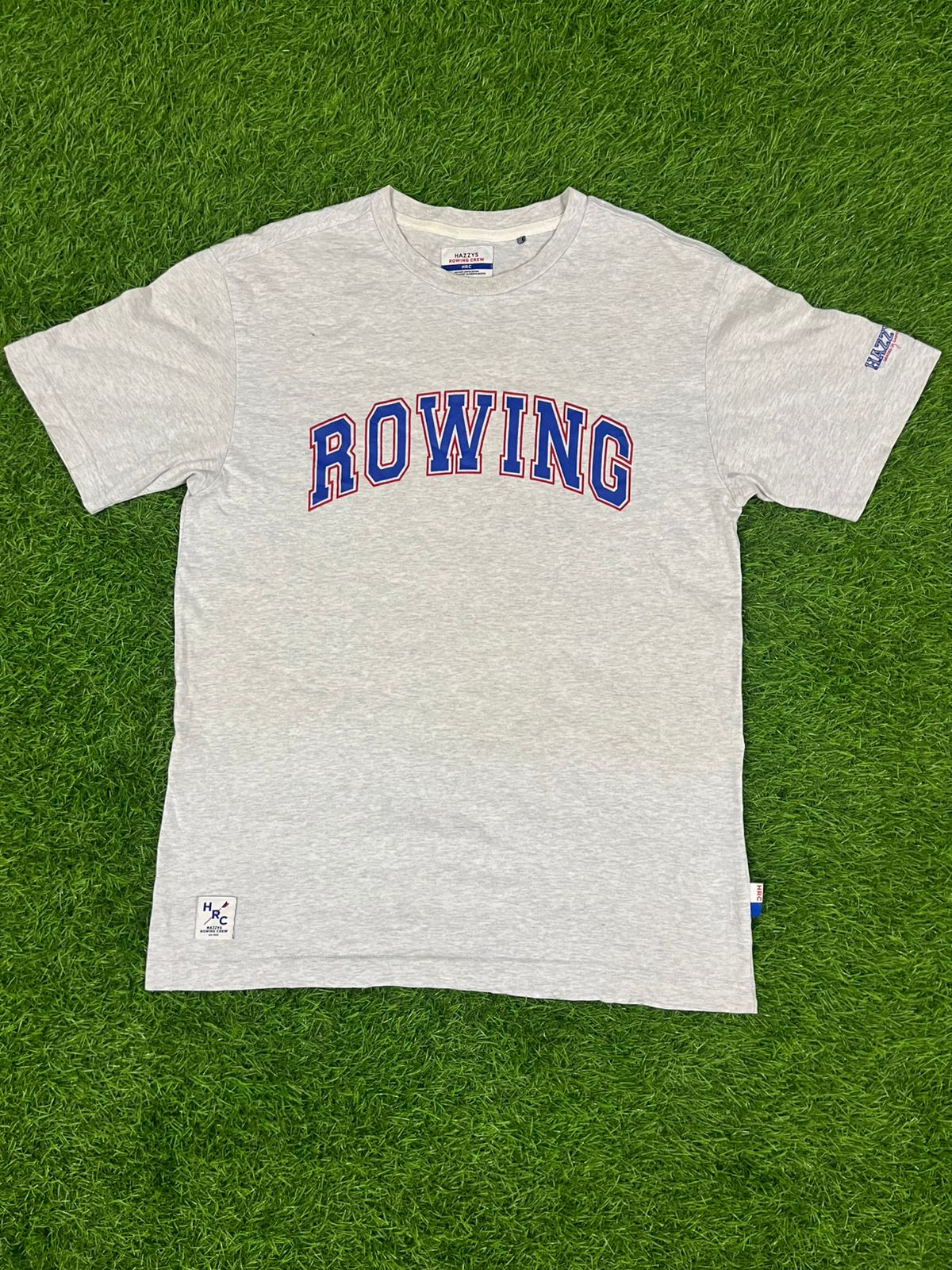 Hazzy’s Rowing Crew Graphic Tee – Grey – Size M