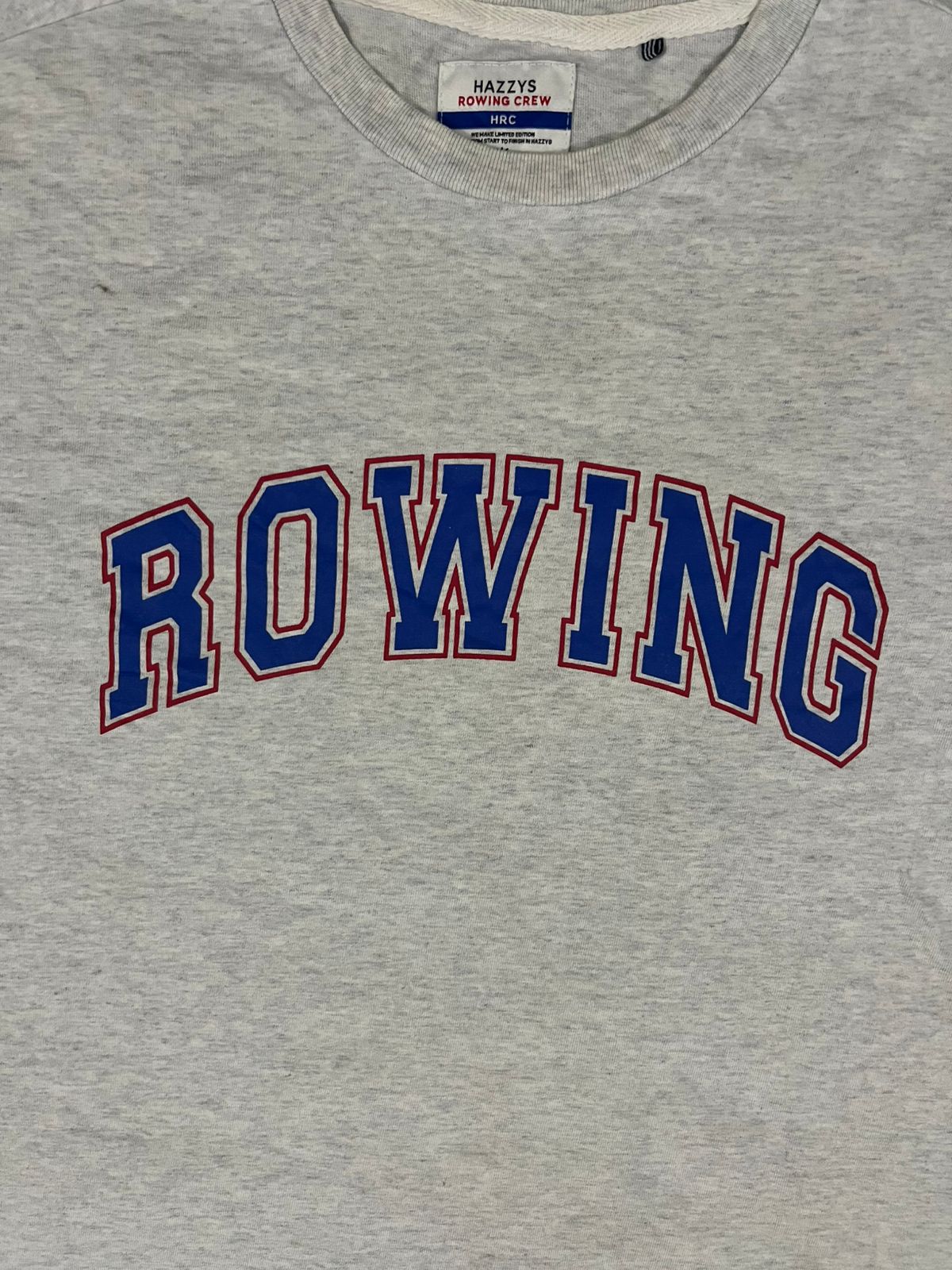 Hazzy’s Rowing Crew Graphic Tee – Grey – Size M