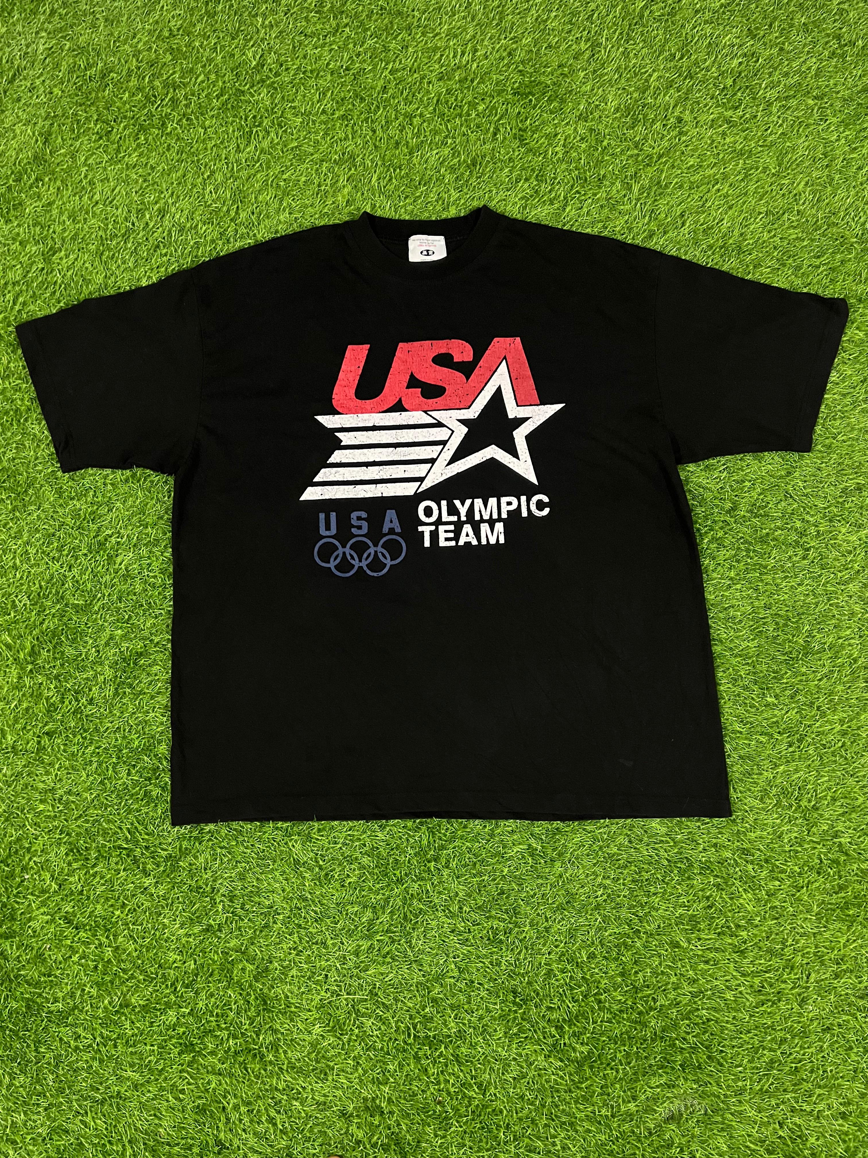 Vintage USA Olympic Team Graphic Tee – Black – Size L
