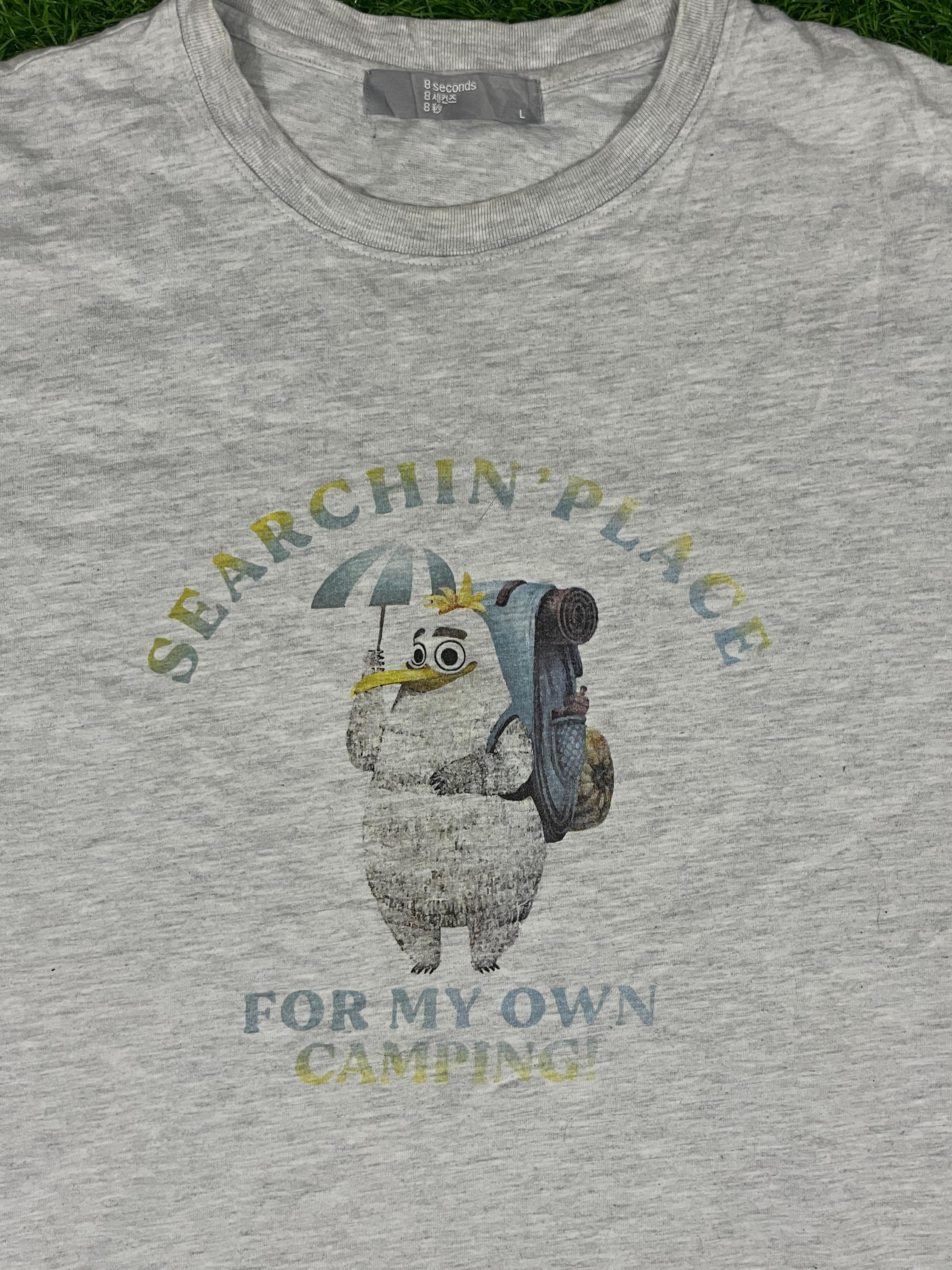 Grey Graphic Camping T-Shirt – 8 Seconds