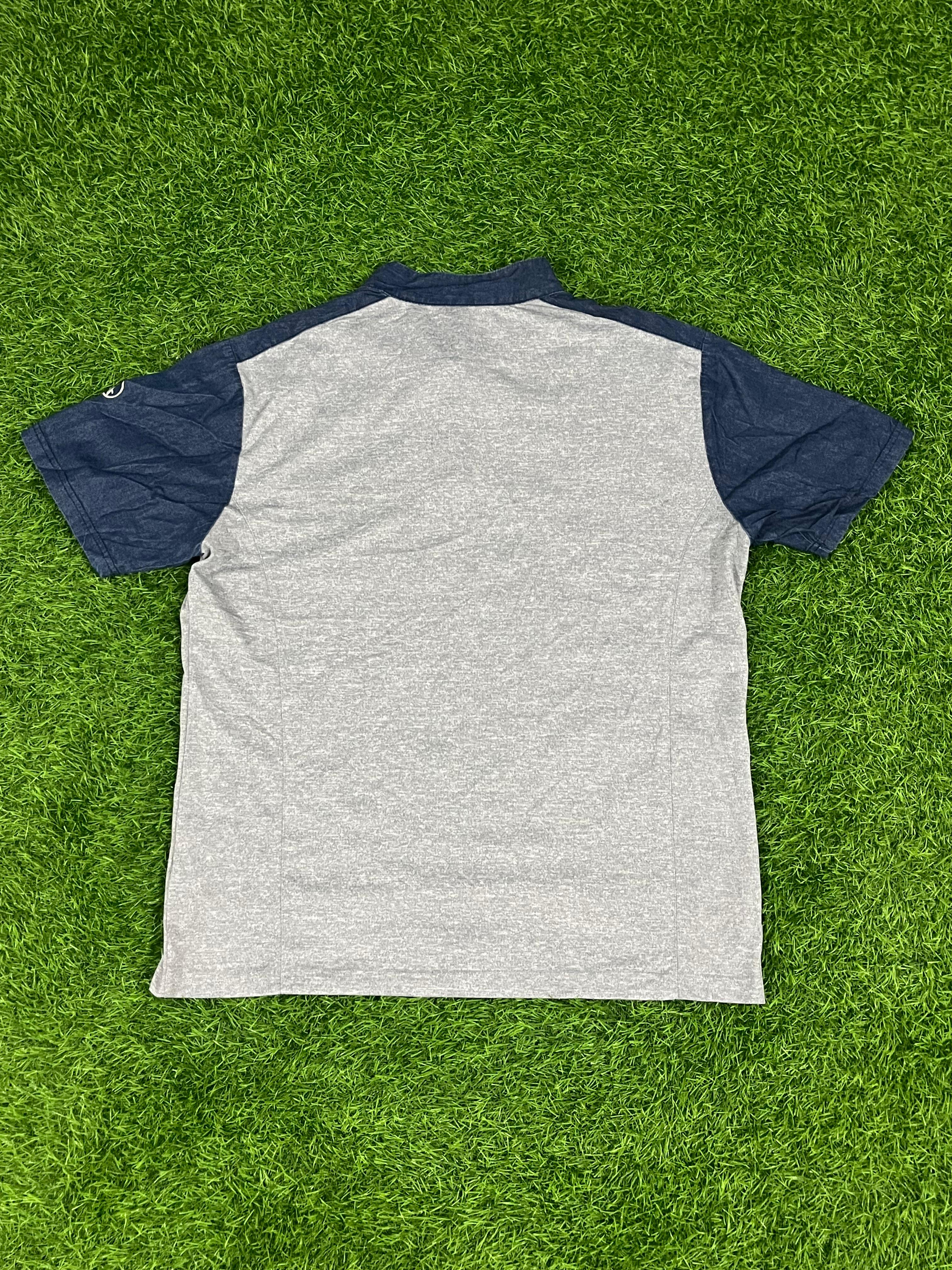 Vintage Aigle Polo Shirt – Two-Tone Grey & Navy | Size L