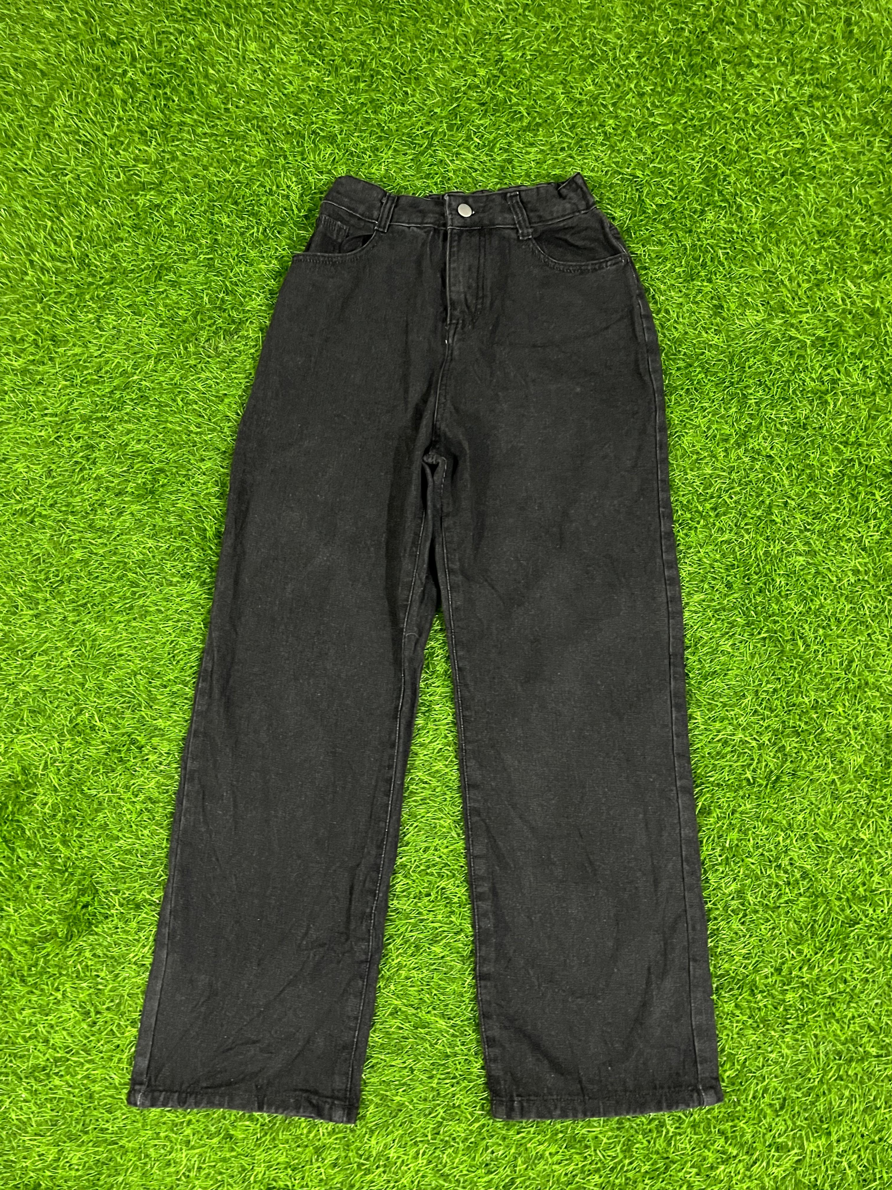 Vintage Black Denim Pants – Relaxed Straight