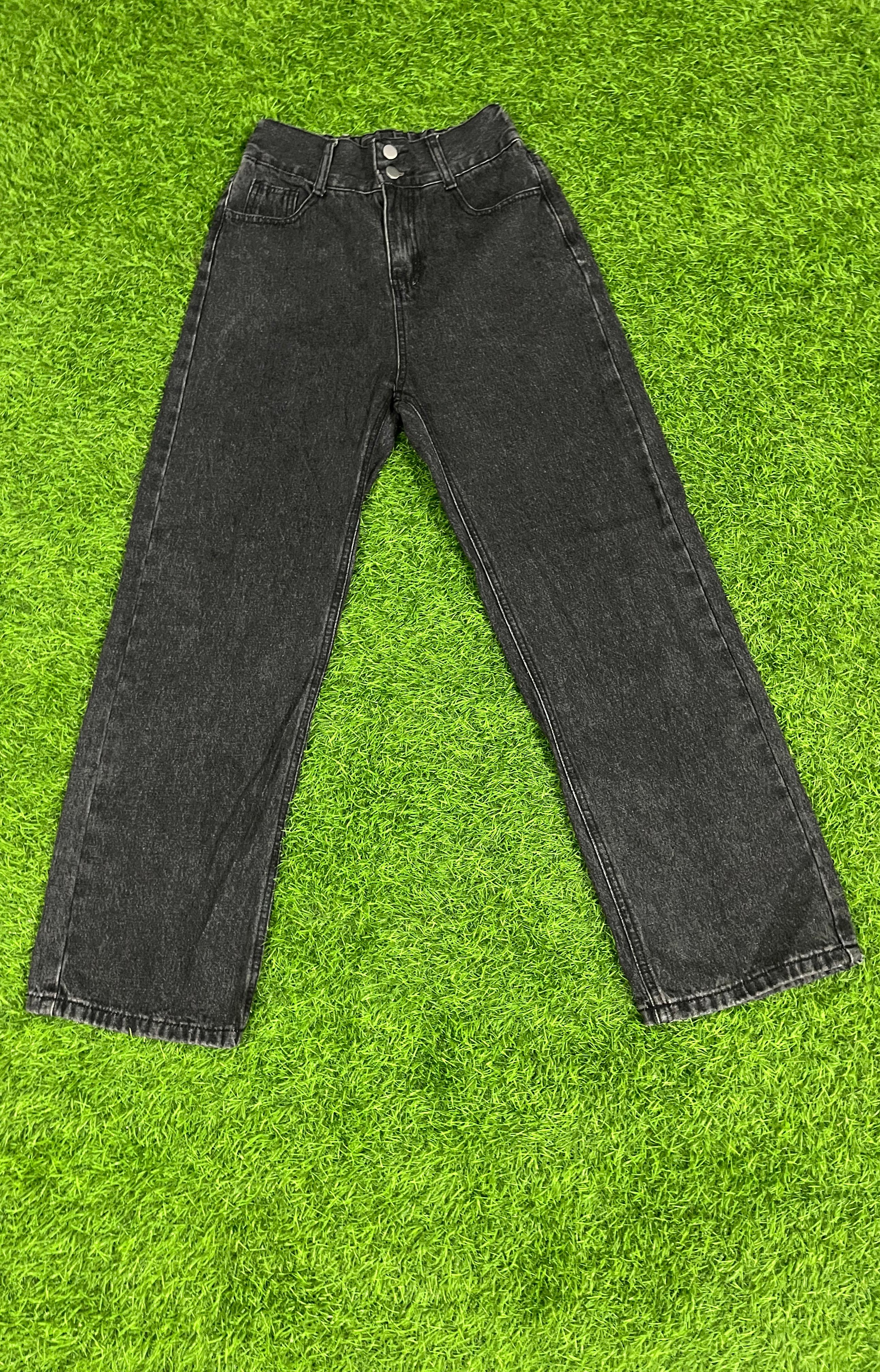 Vintage Black High-Waist Relaxed Fit Jeans – Size XL