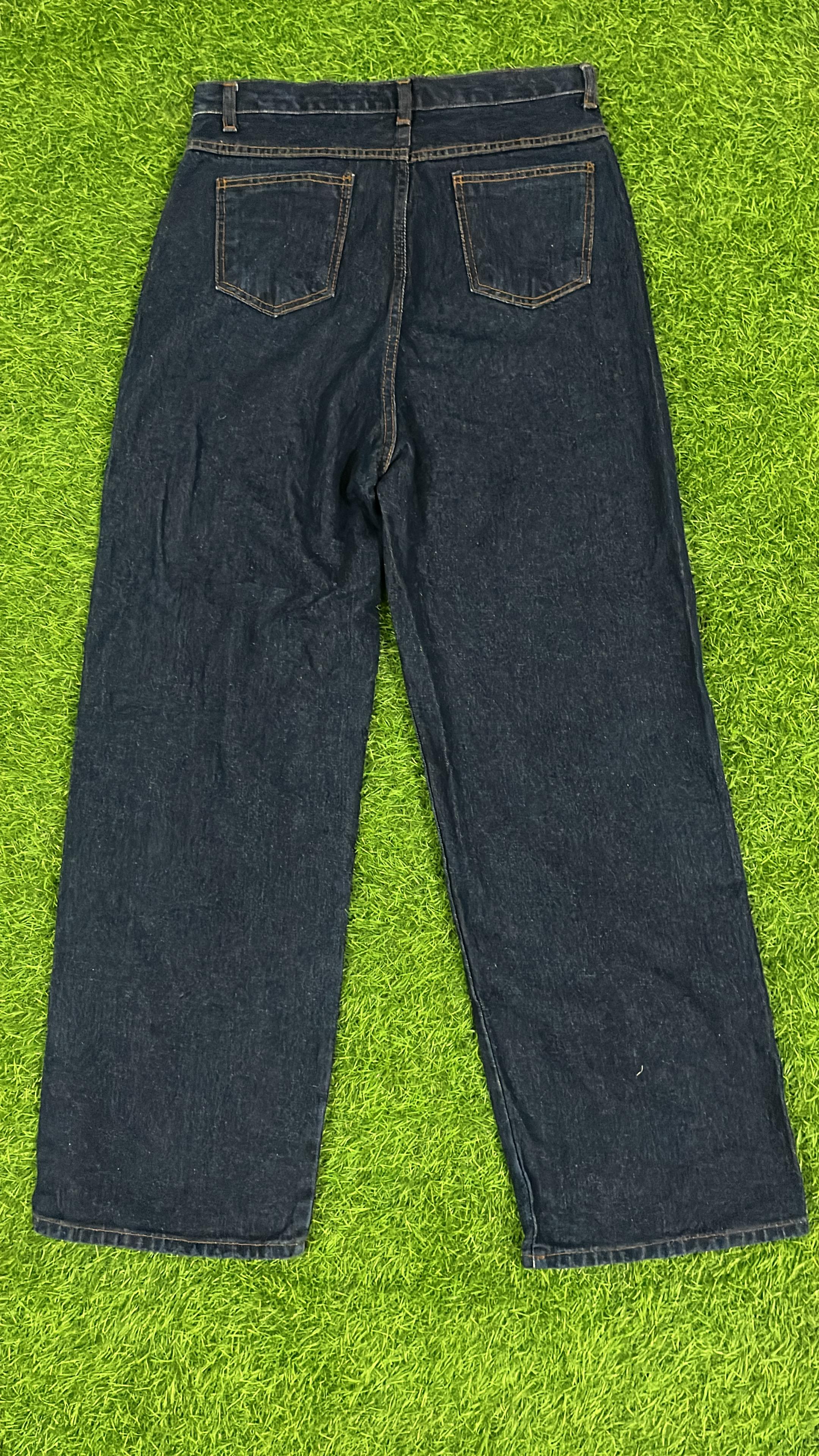Dark Blue Vintage Denim Straight Jeans