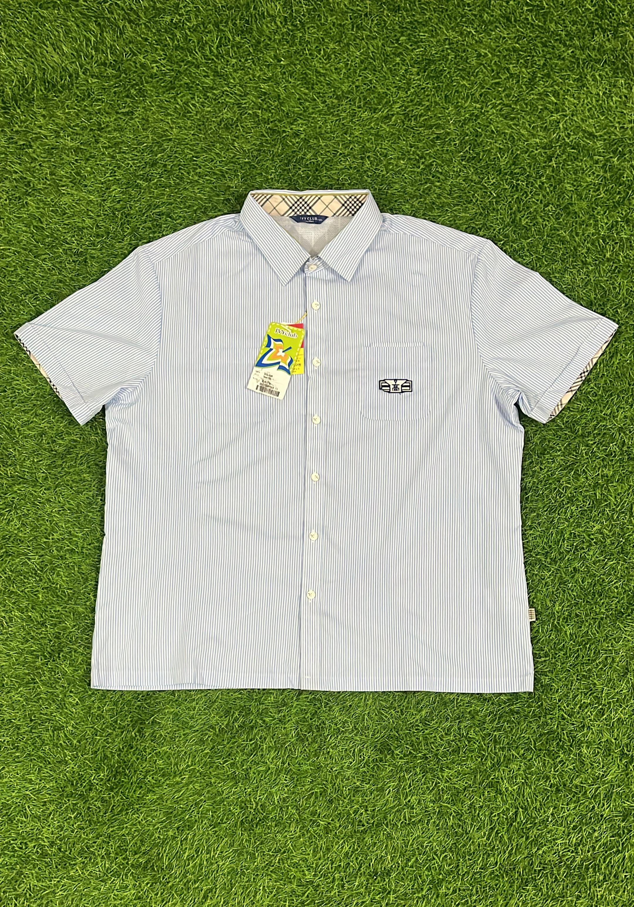Ivy Club Blue Pinstripe Short-Sleeve Shirt