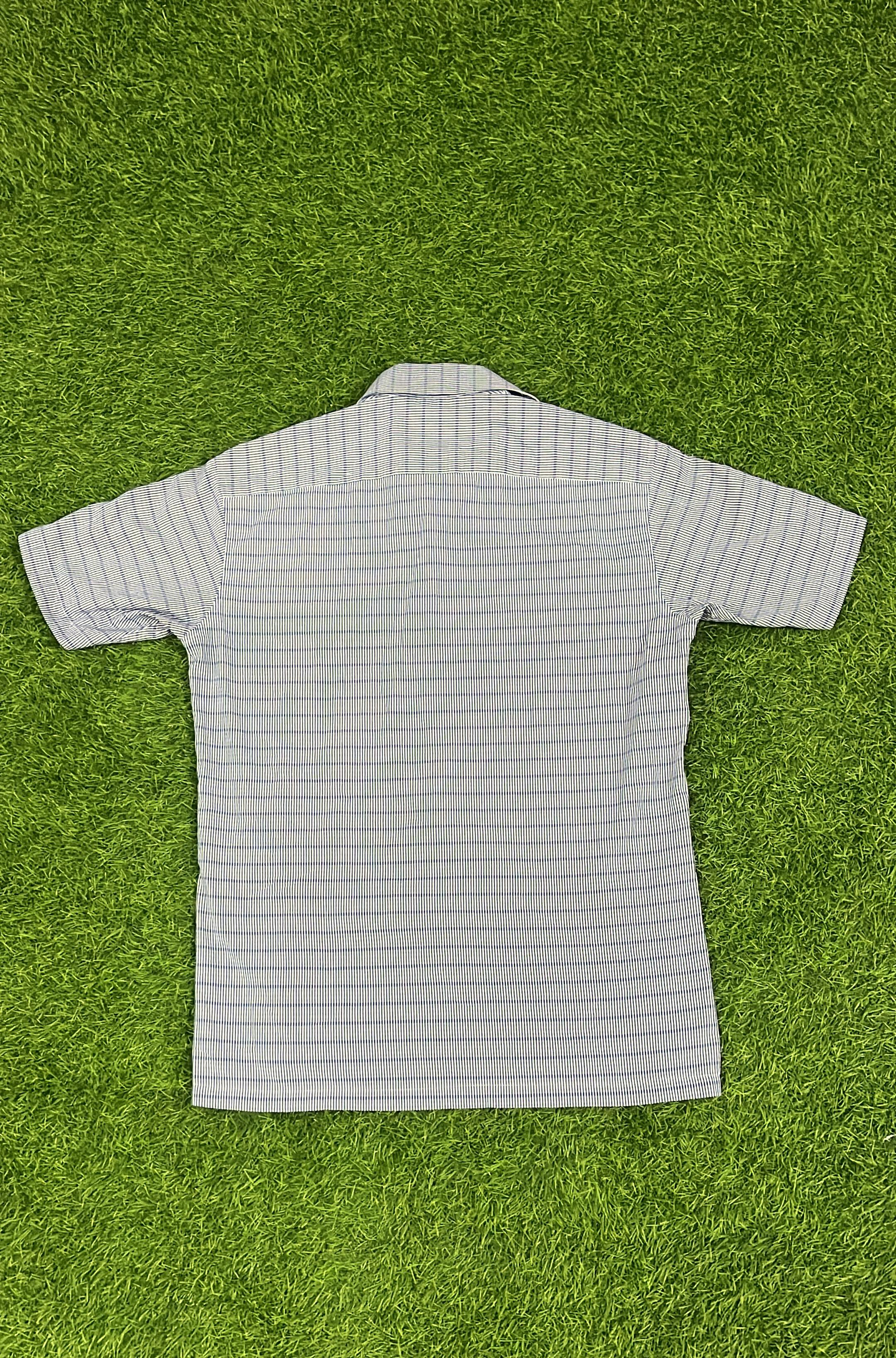 Guy Laroche Paris Men’s Short Sleeve Checkered Shirt – Blue & White