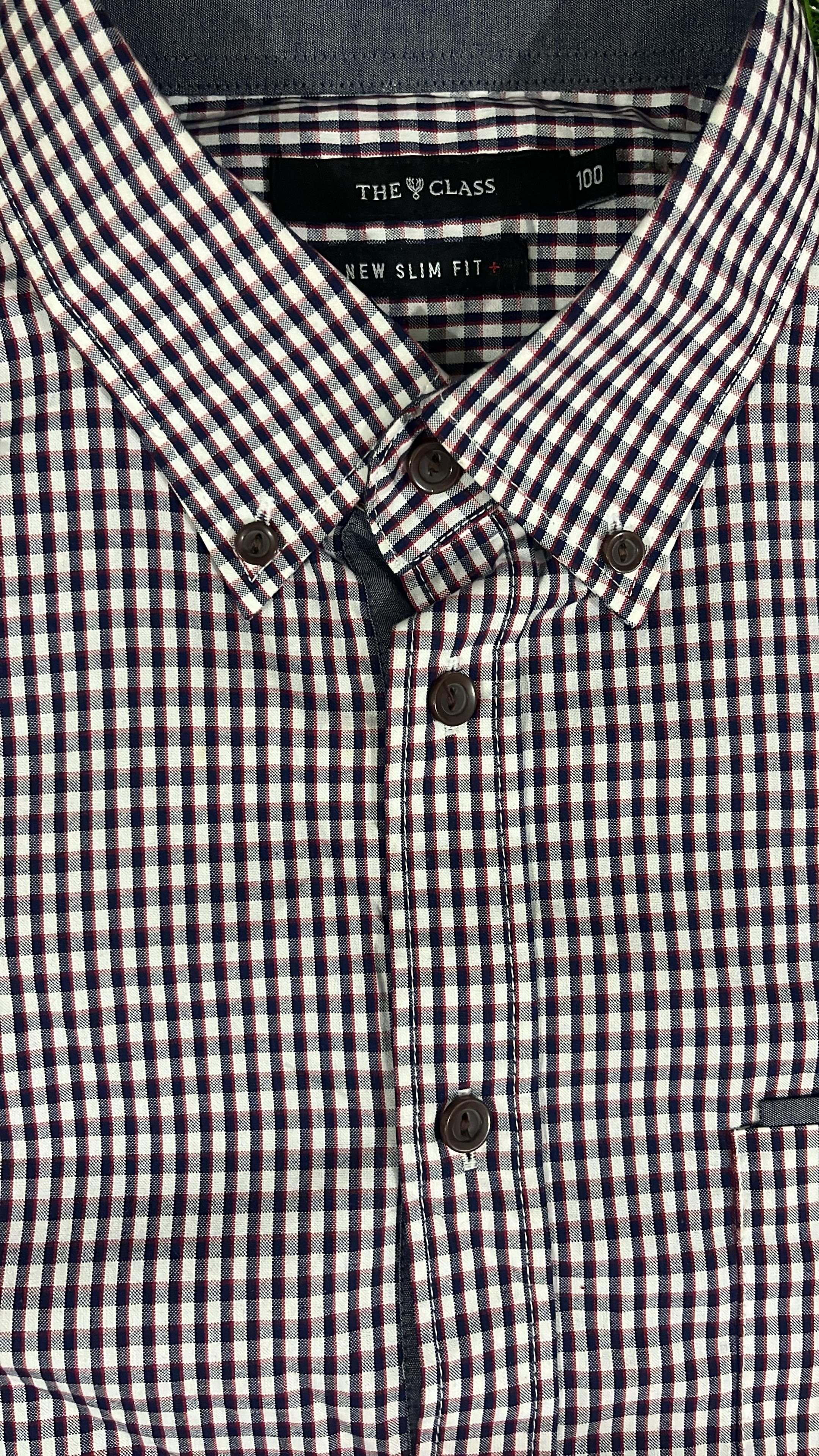 The Class Slim Fit Checked Long Sleeve Shirt – Classic Black & Red