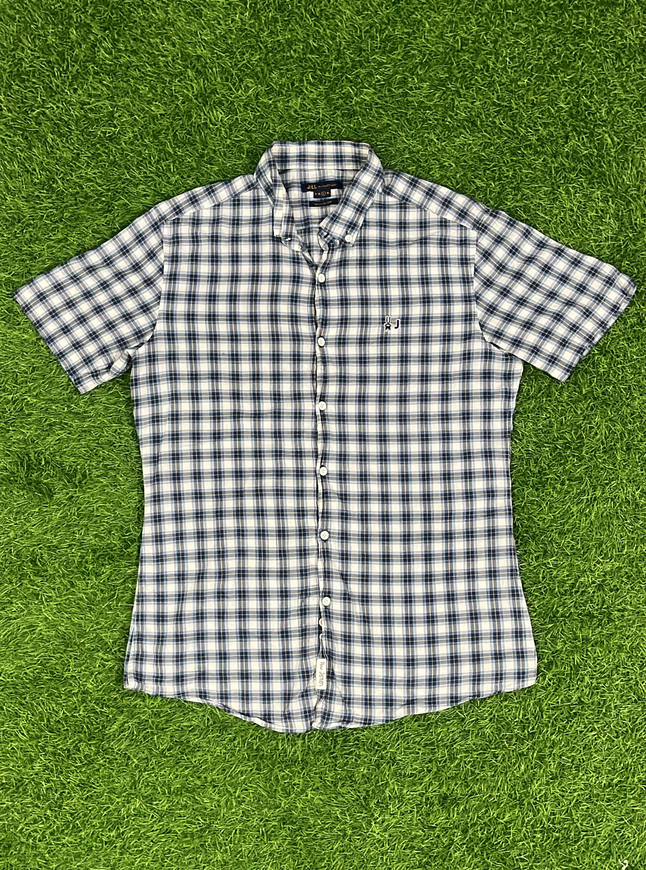 Peter Jensen Blue Check Casual Shirt – Rabbit Logo Embroidery