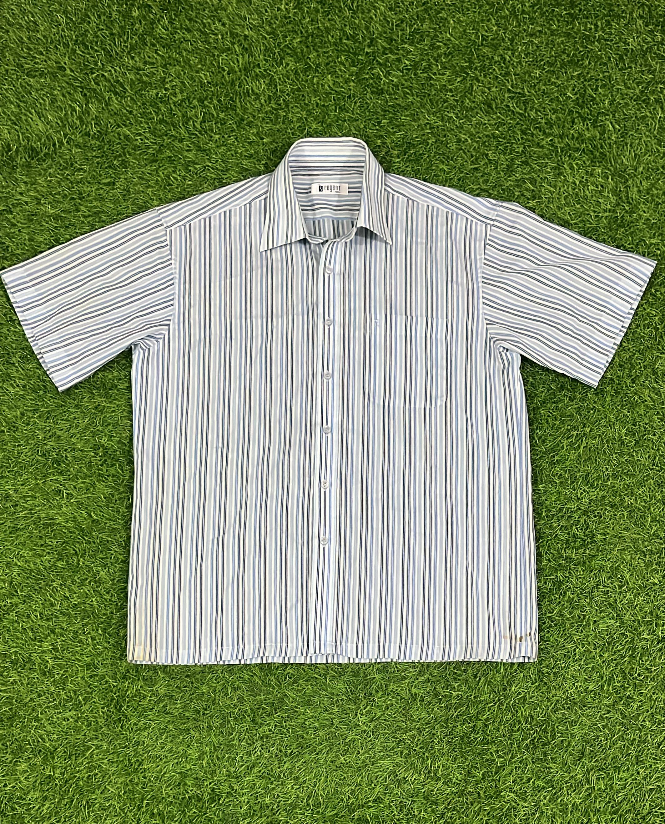 Vintage Regent Striped Shirt – Blue & White | Size 105