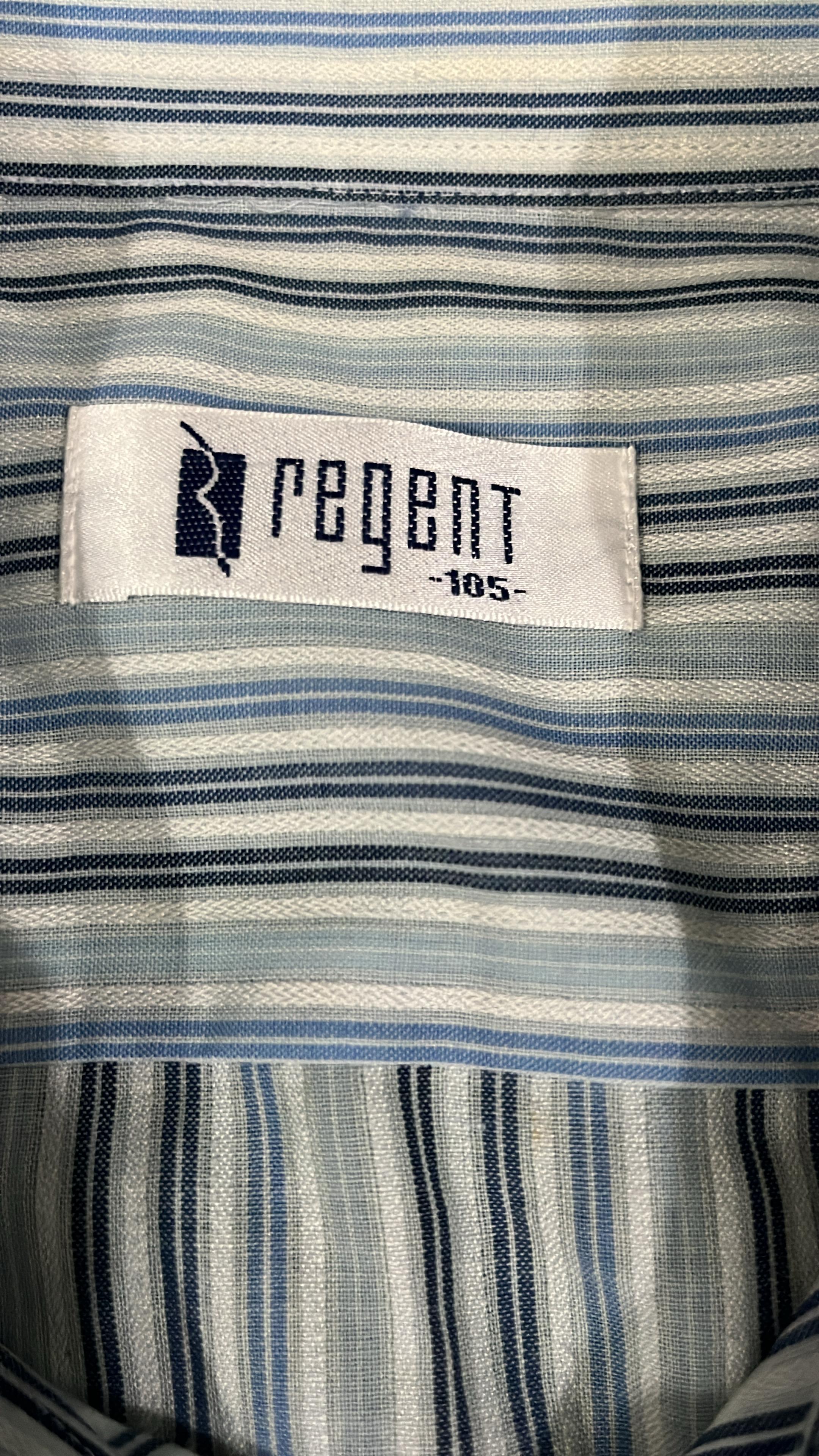 Vintage Regent Striped Shirt – Blue & White | Size 105