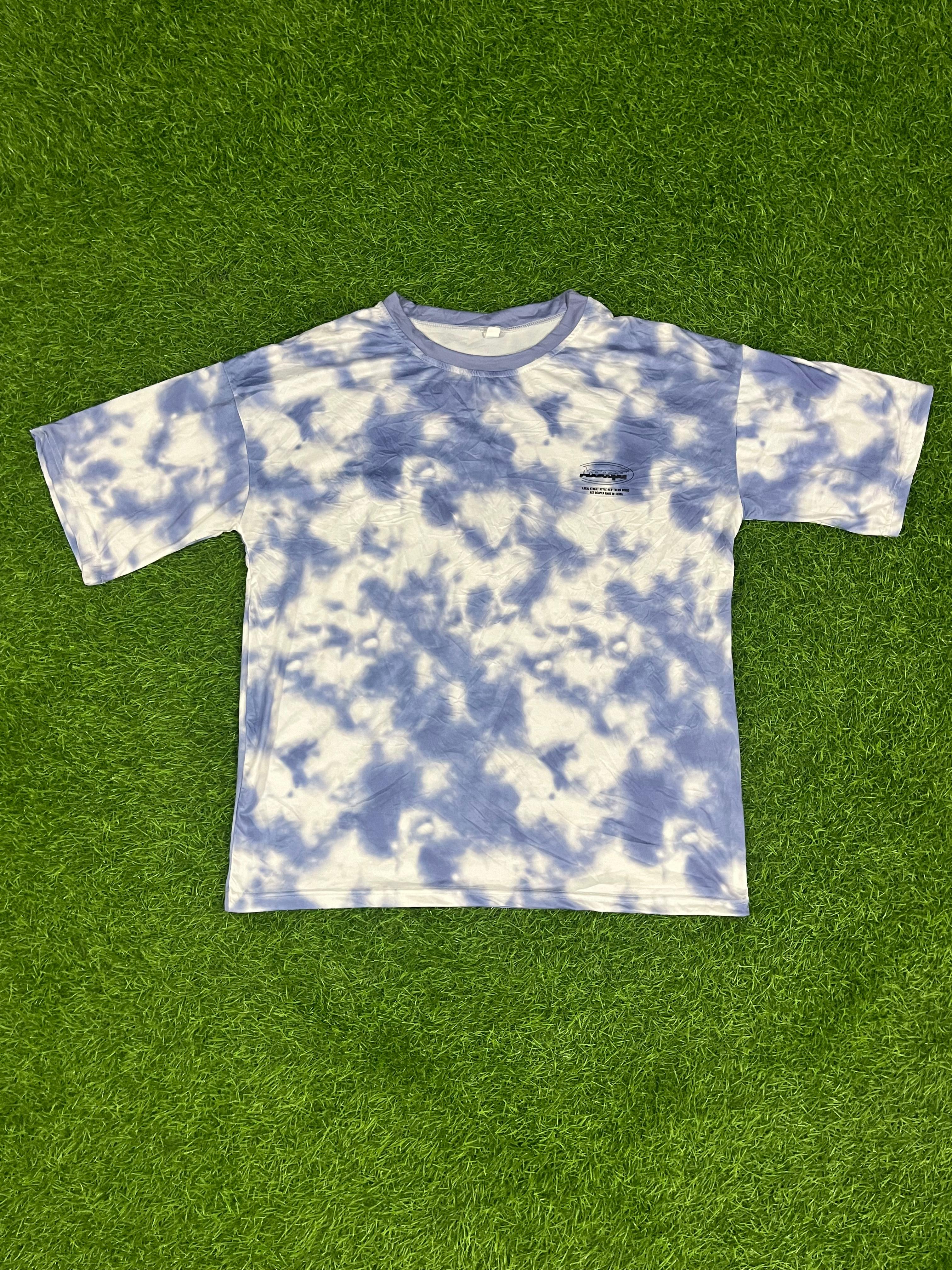 Blue & White Tie-Dye Oversized Streetwear T-Shirt – Ace Reaper