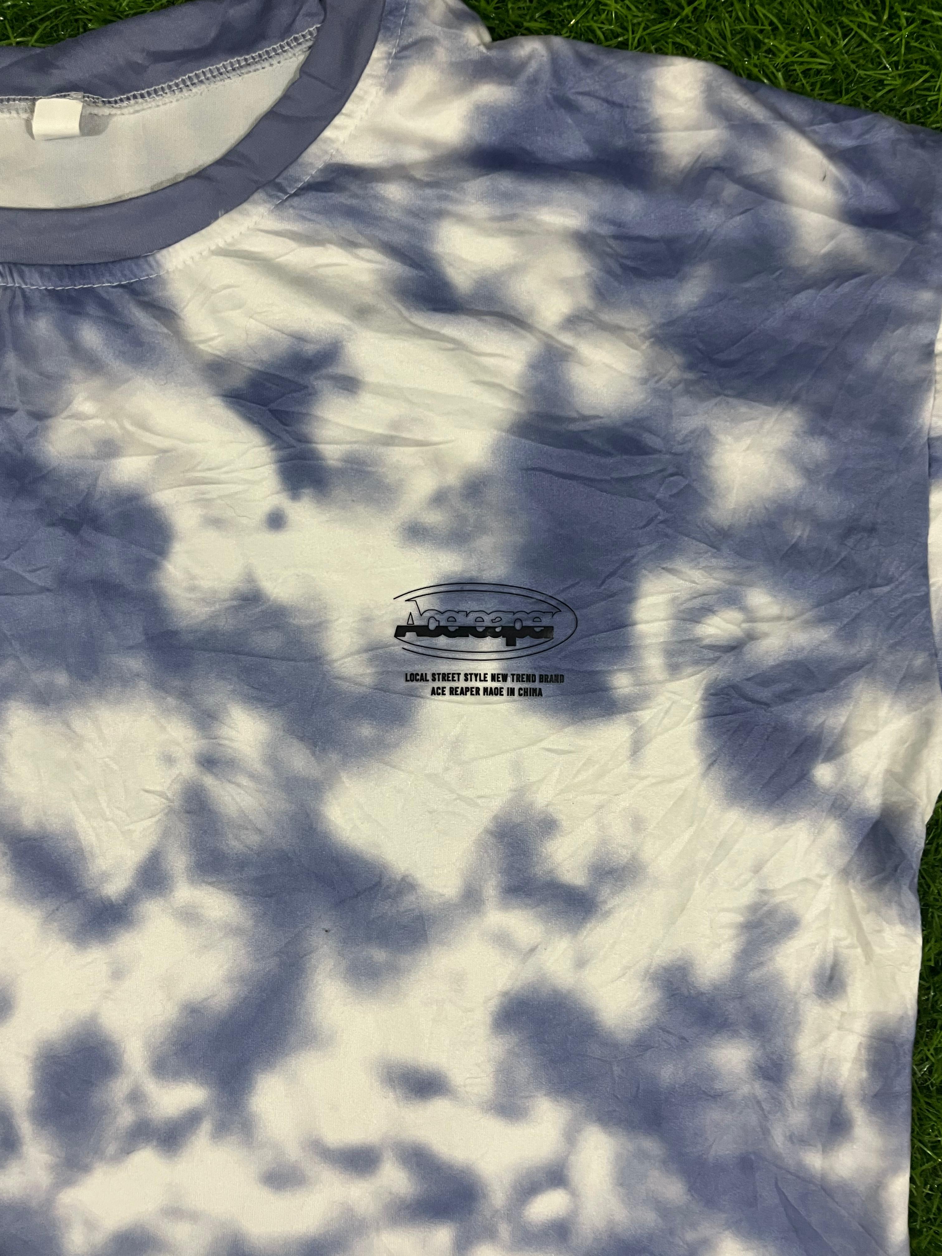 Blue & White Tie-Dye Oversized Streetwear T-Shirt – Ace Reaper