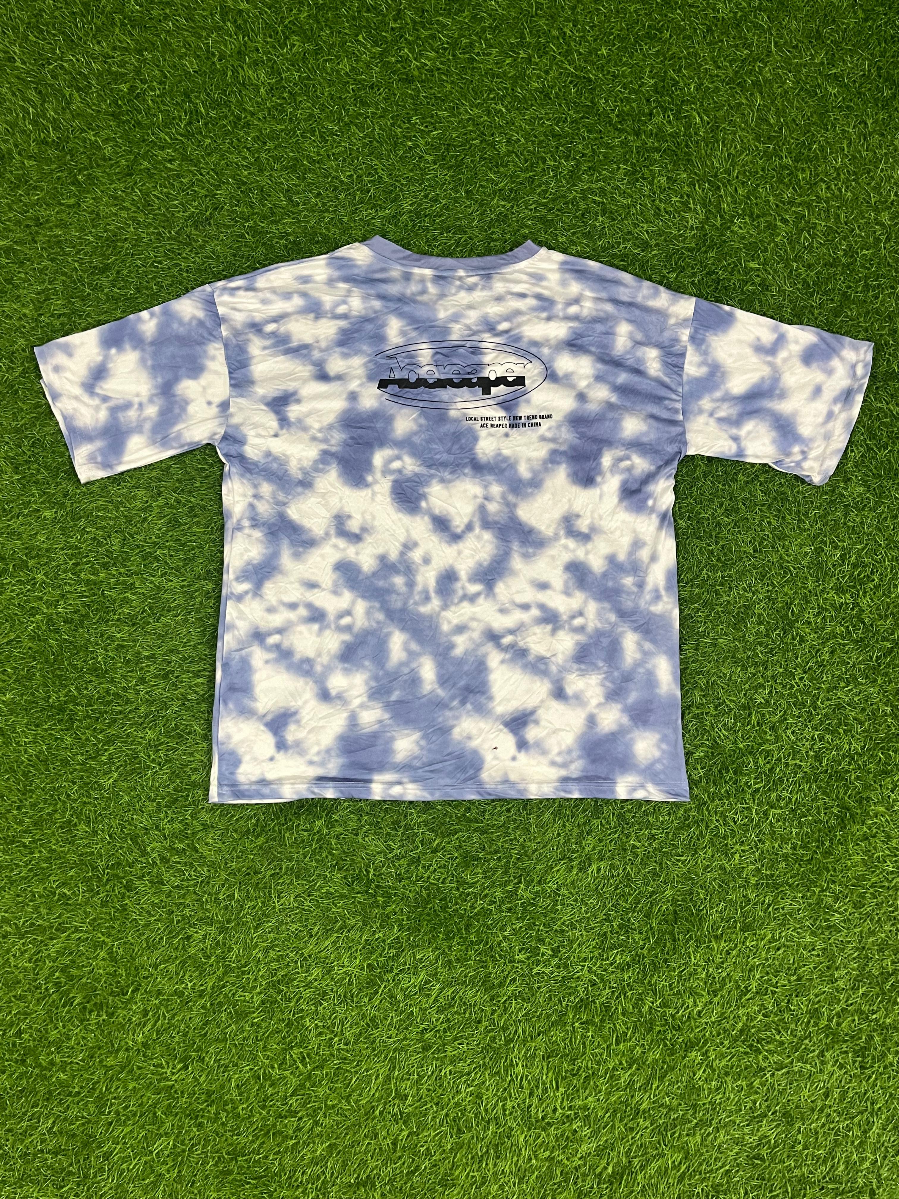 Blue & White Tie-Dye Oversized Streetwear T-Shirt – Ace Reaper