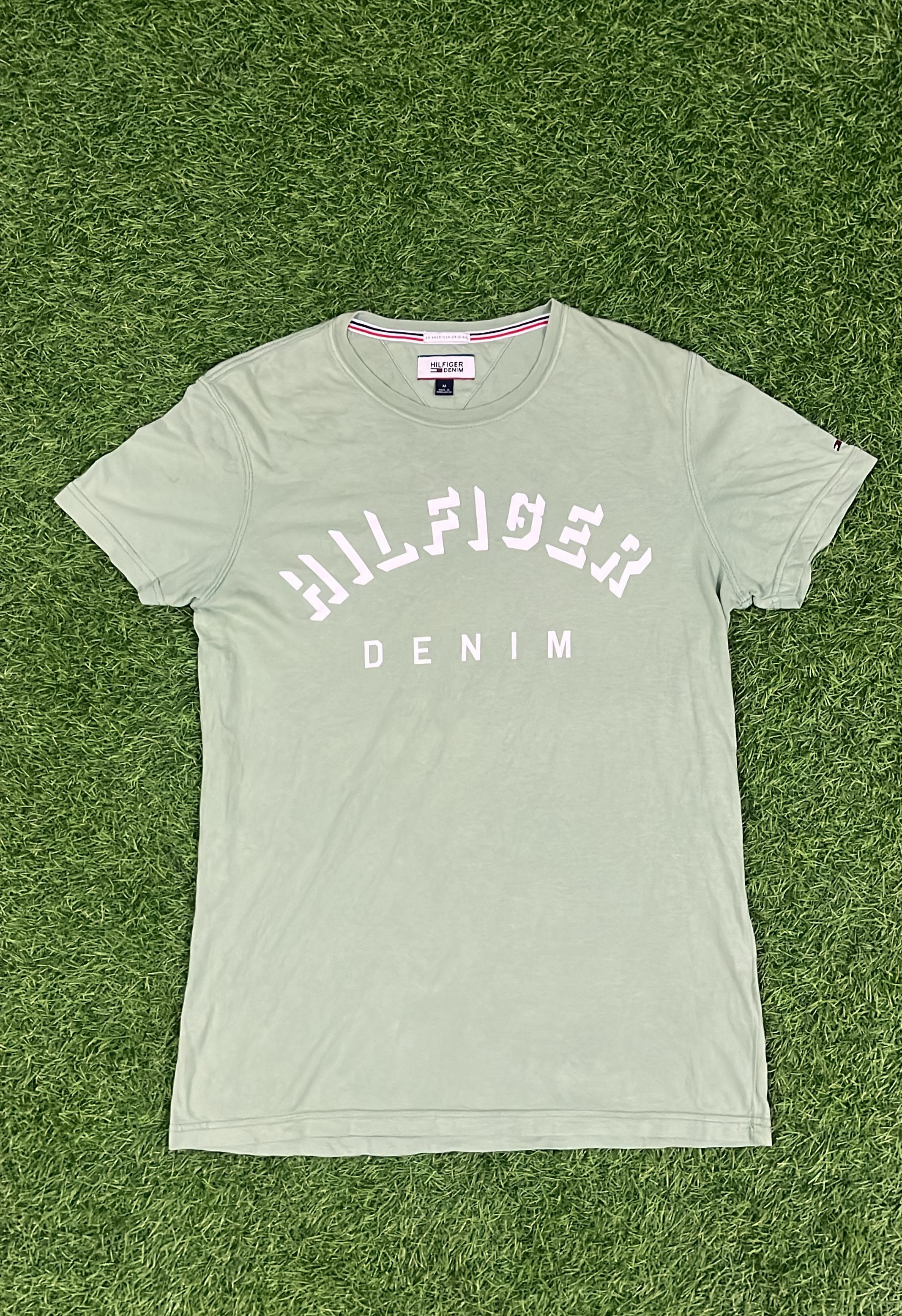 Tommy Hilfiger Denim Olive Green Logo T-Shirt – Size M