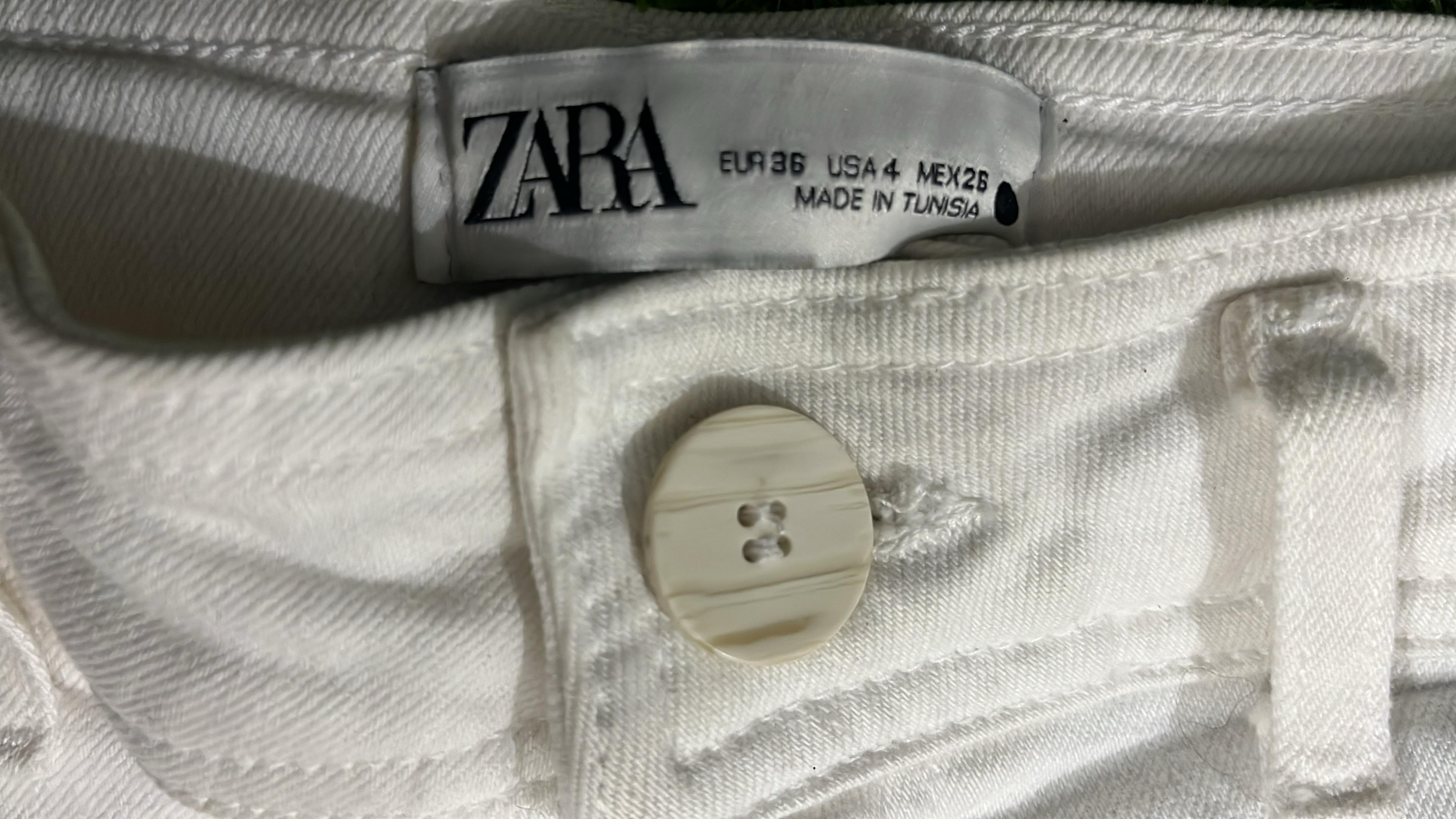 ZARA White Wide-Leg Jeans – Women’s High Rise (Size EUR 36 / USA 4 / MEX 26)
