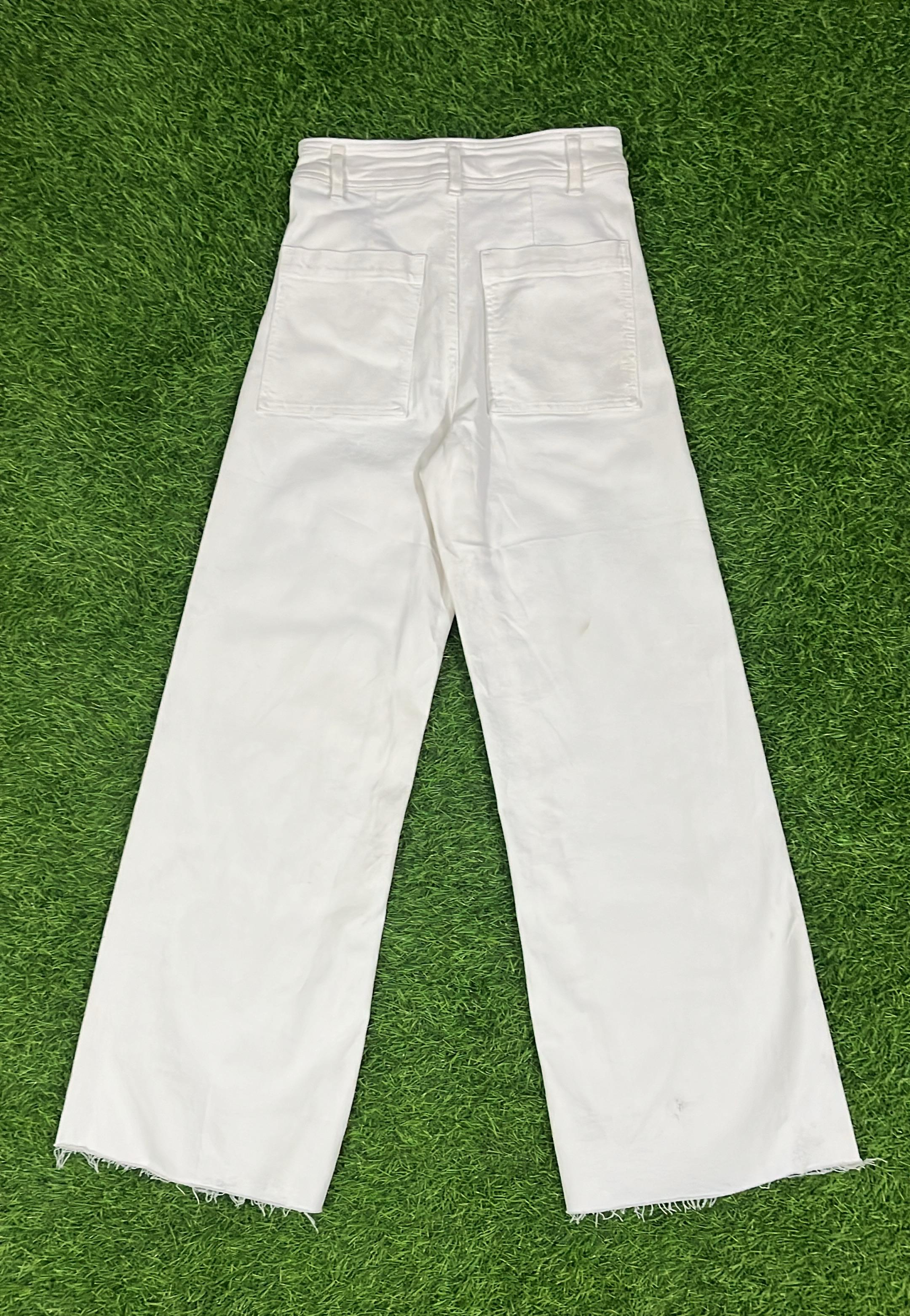 ZARA White Wide-Leg Jeans – Women’s High Rise (Size EUR 36 / USA 4 / MEX 26)