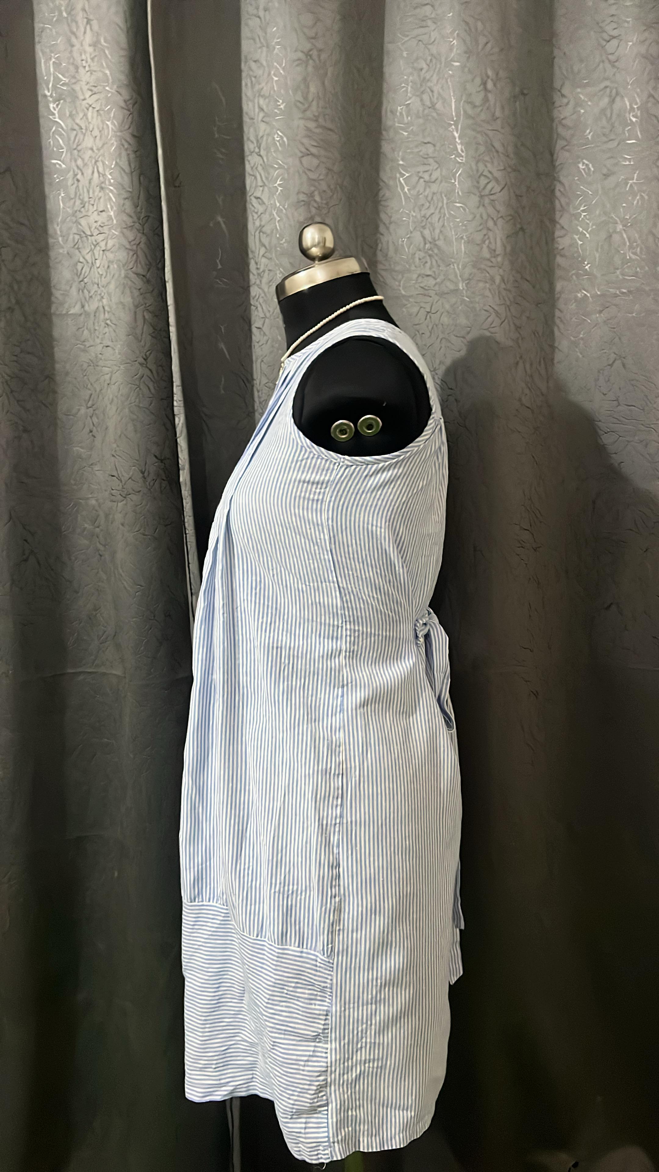 Women’s Striped Sleeveless Cotton Dress – Size L