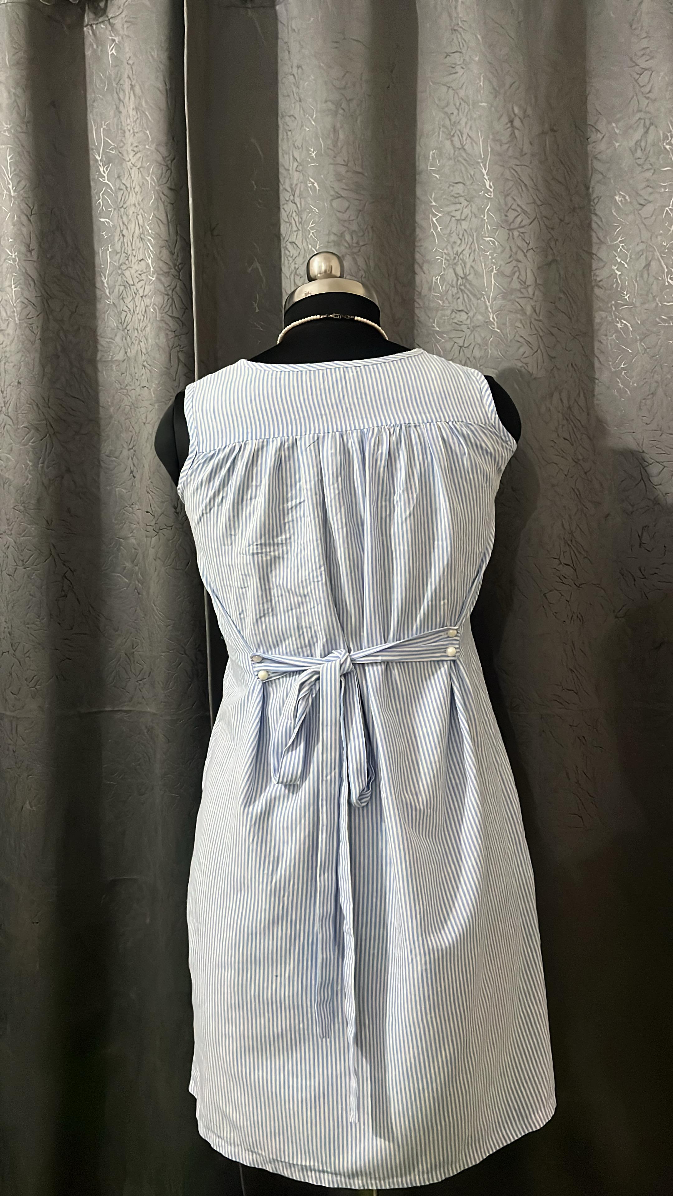 Women’s Striped Sleeveless Cotton Dress – Size L