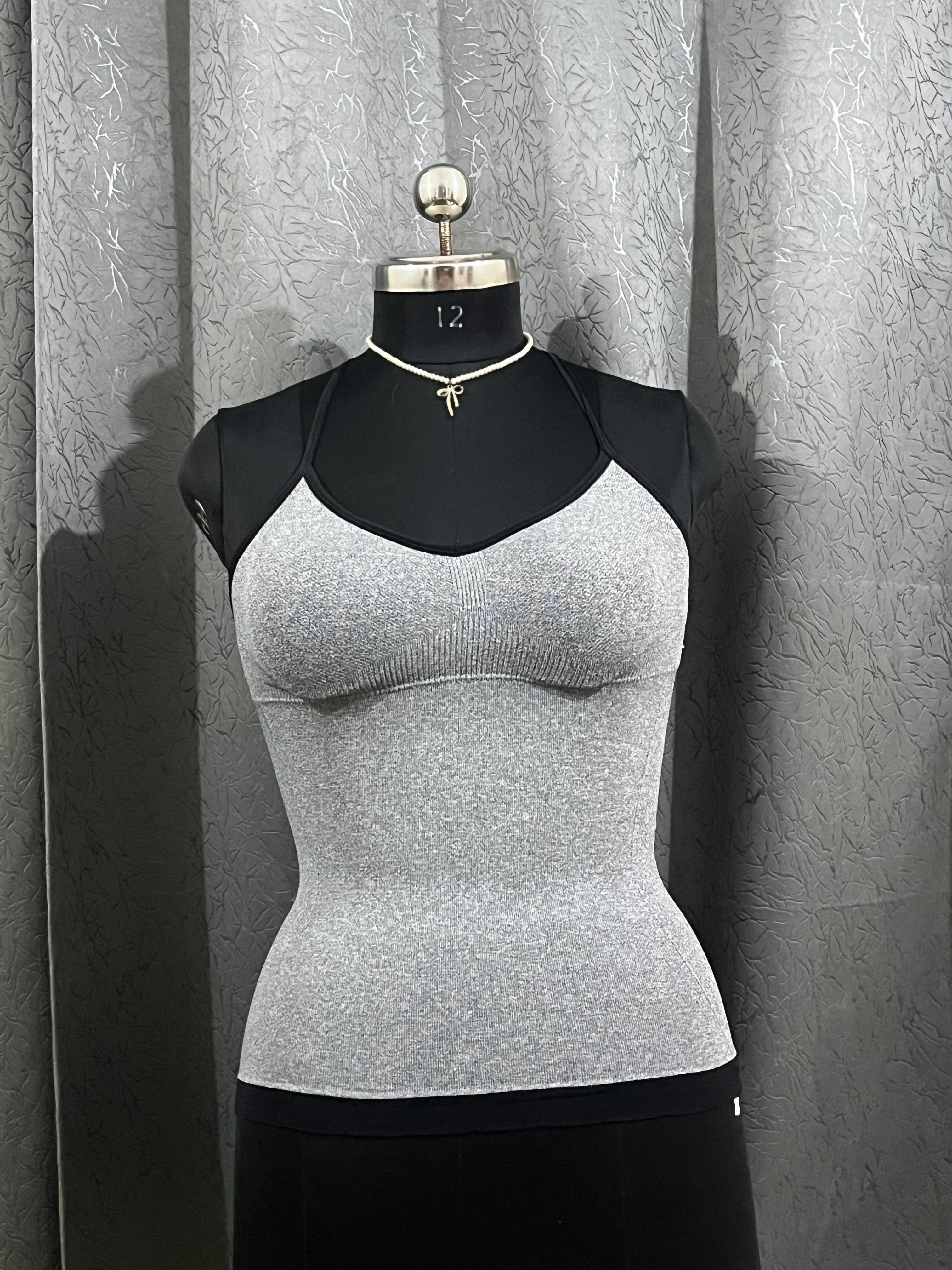 Grey Seamless Ribbed Tank Top – Size L