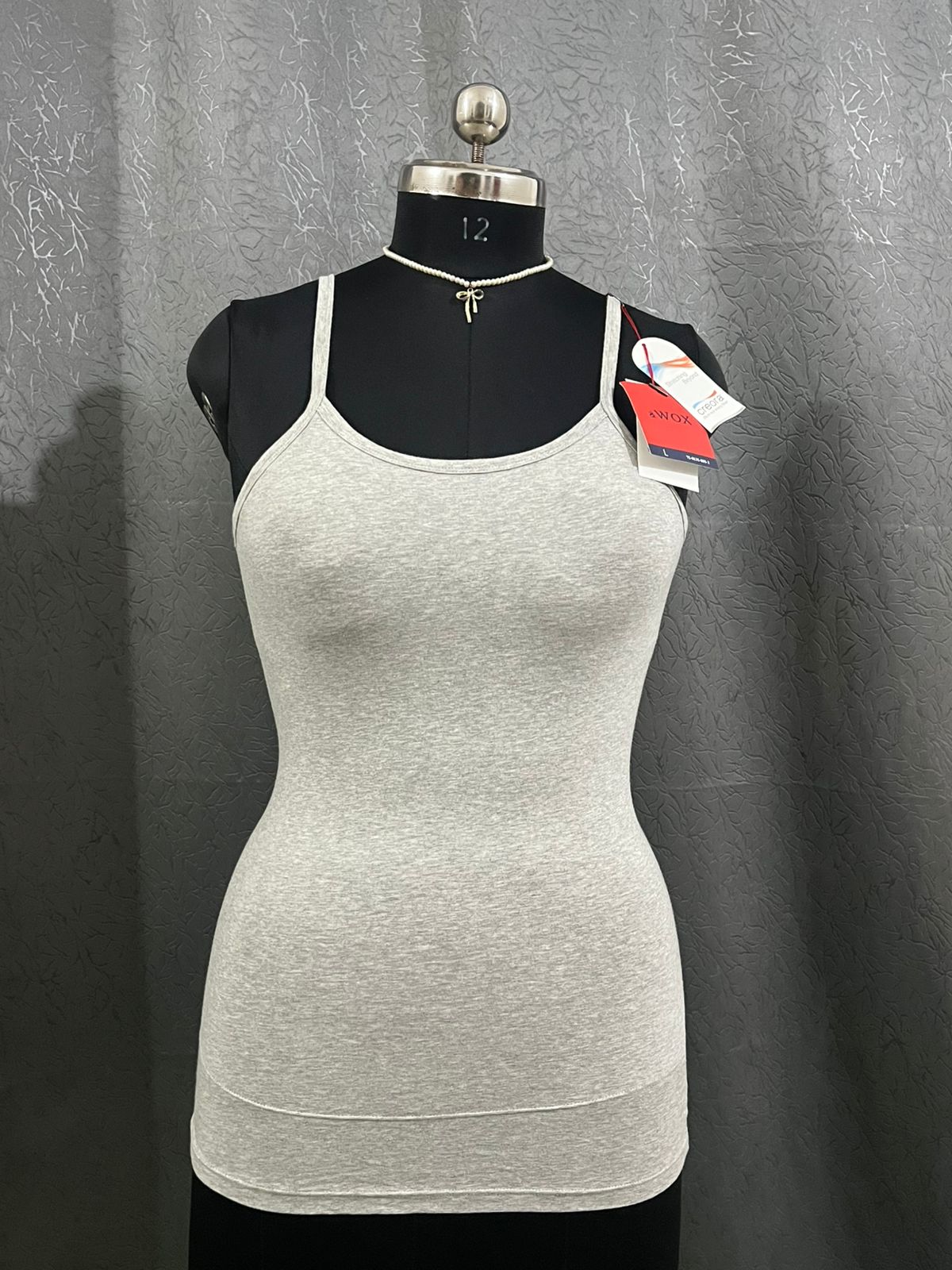 Classic Grey Spaghetti Strap Tank Top – Size M
