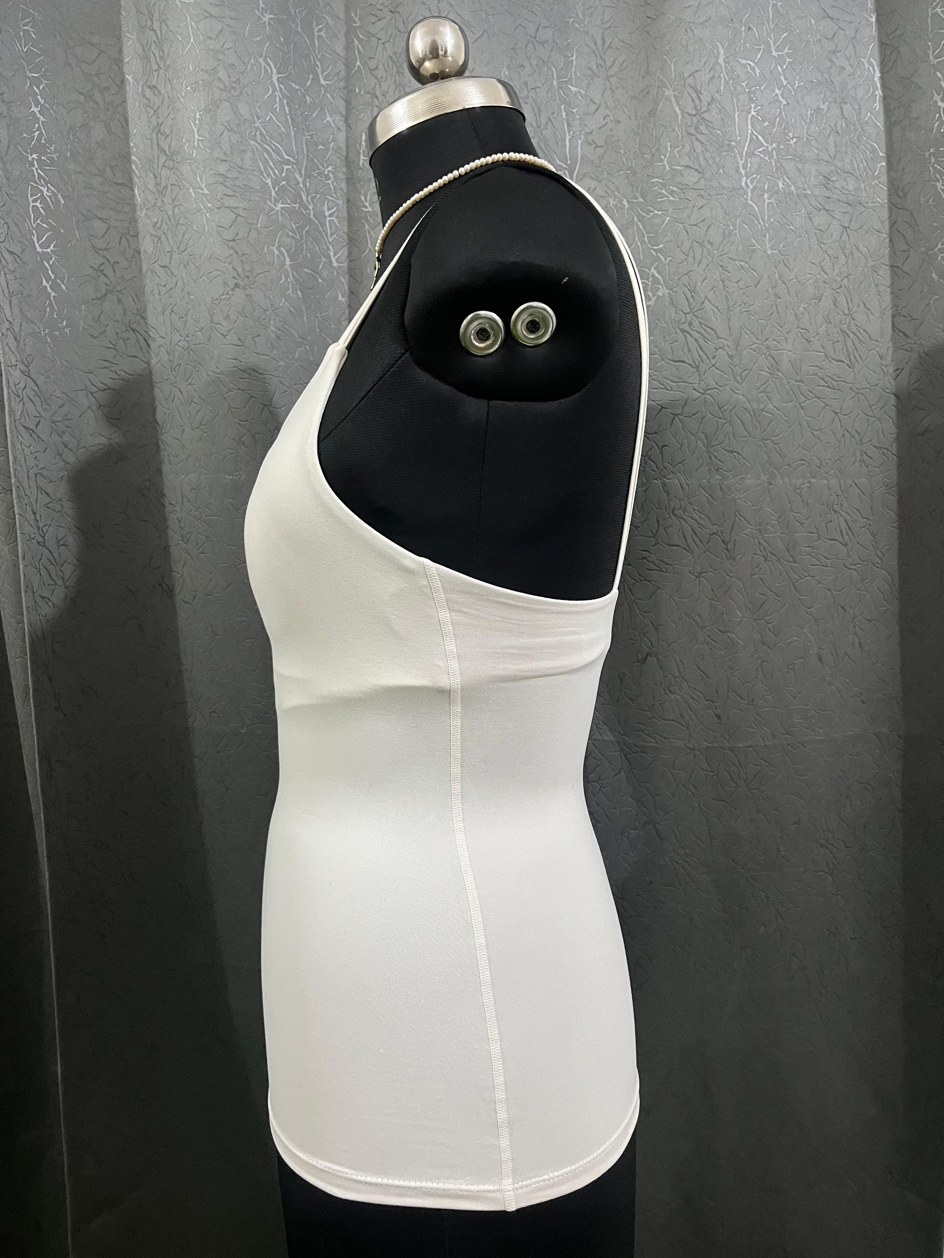 White Double-Strap Fitted Tank Top – Size L