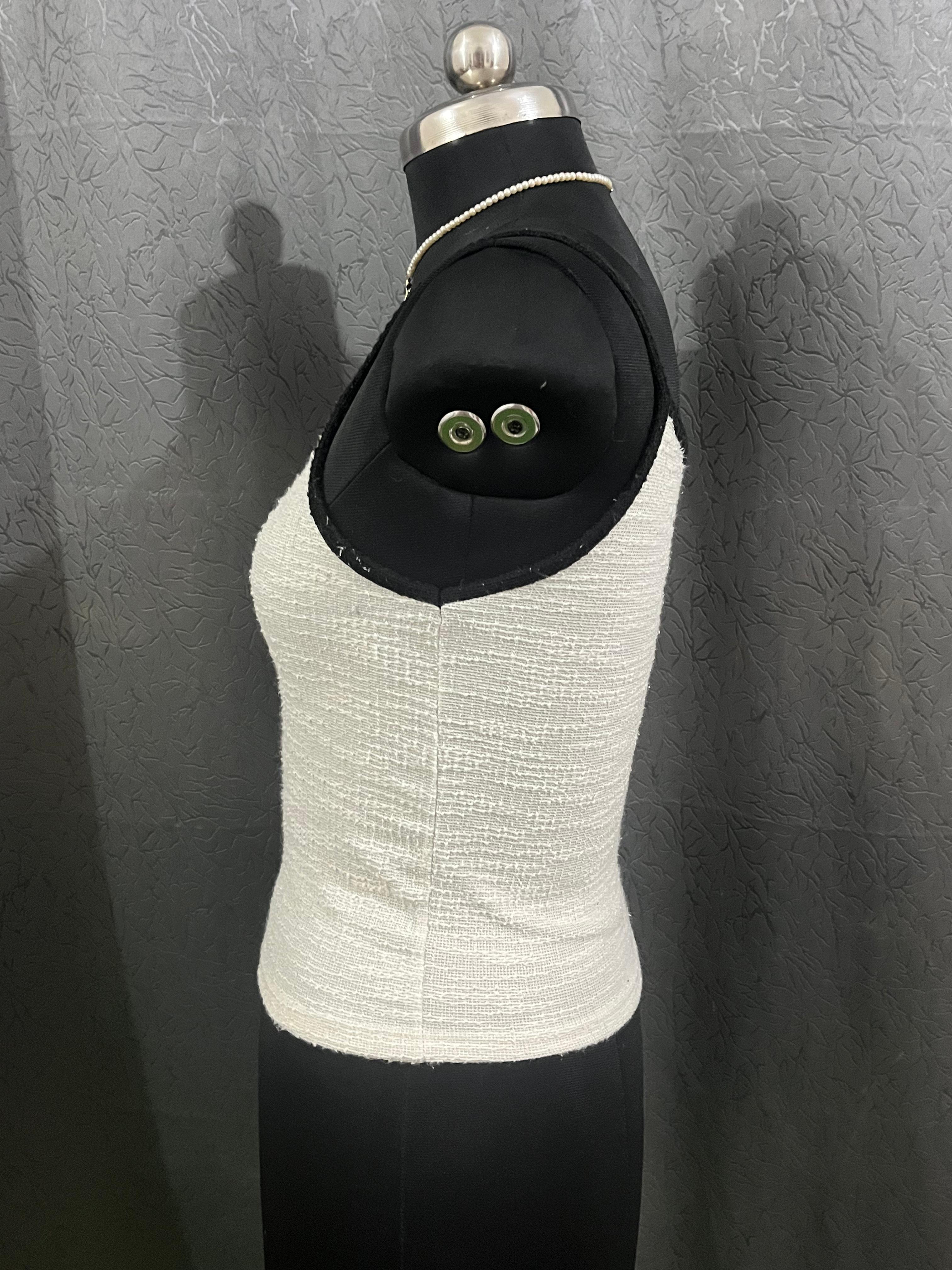 White Textured Knit Tank Top – Size M