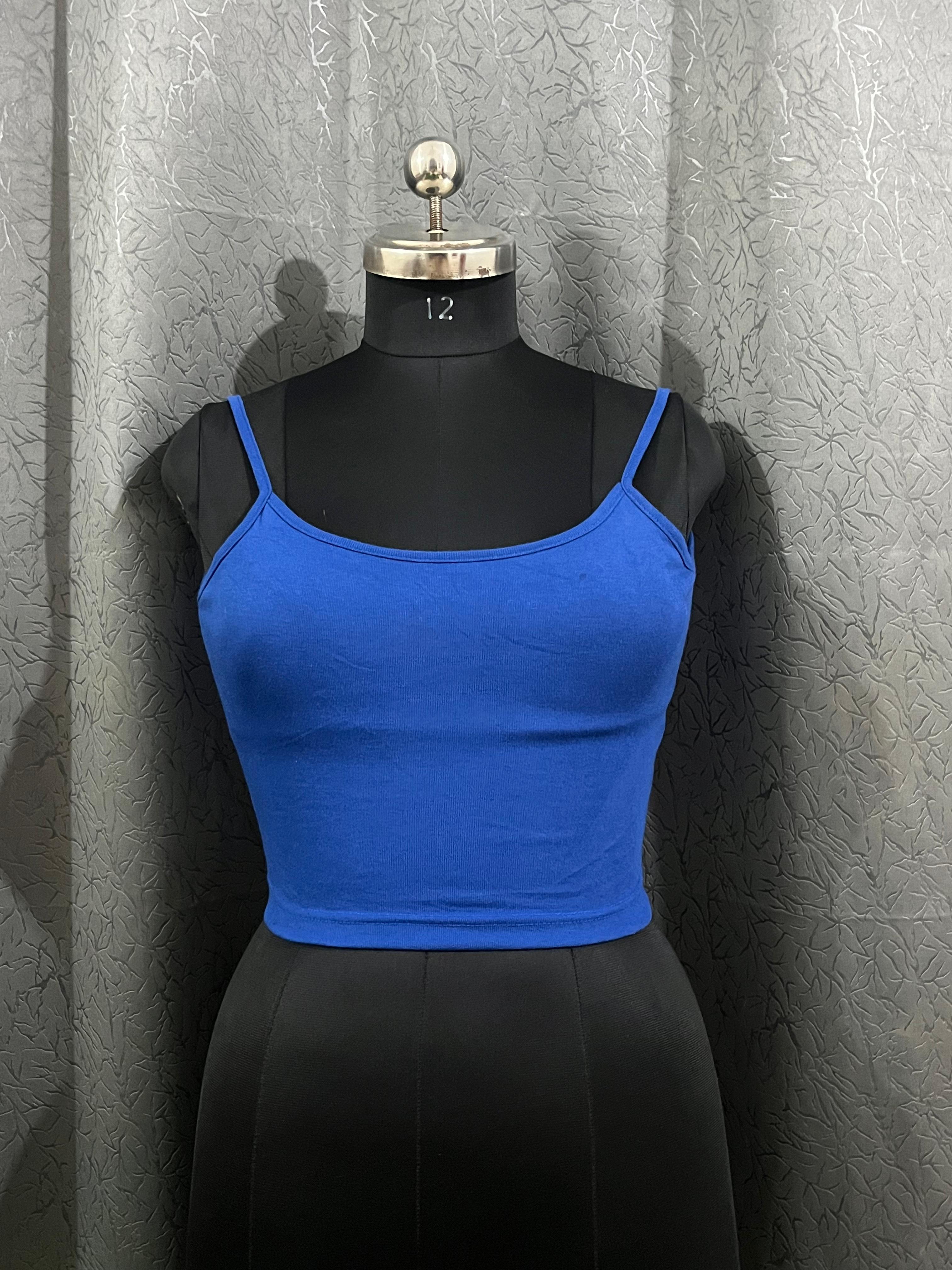 Electric Blue Twist-Back Crop Top (Size S)