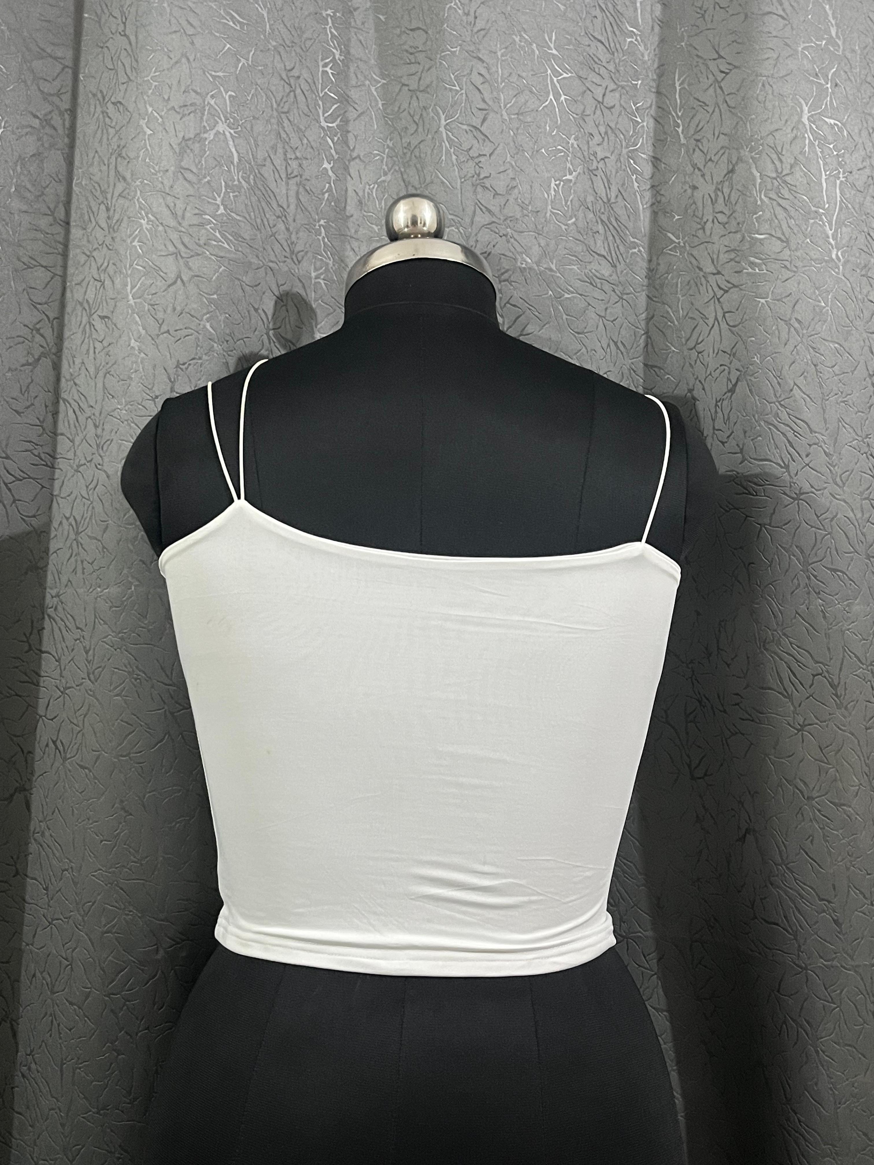 White Anime Cat Graphic Crop Top | Size S