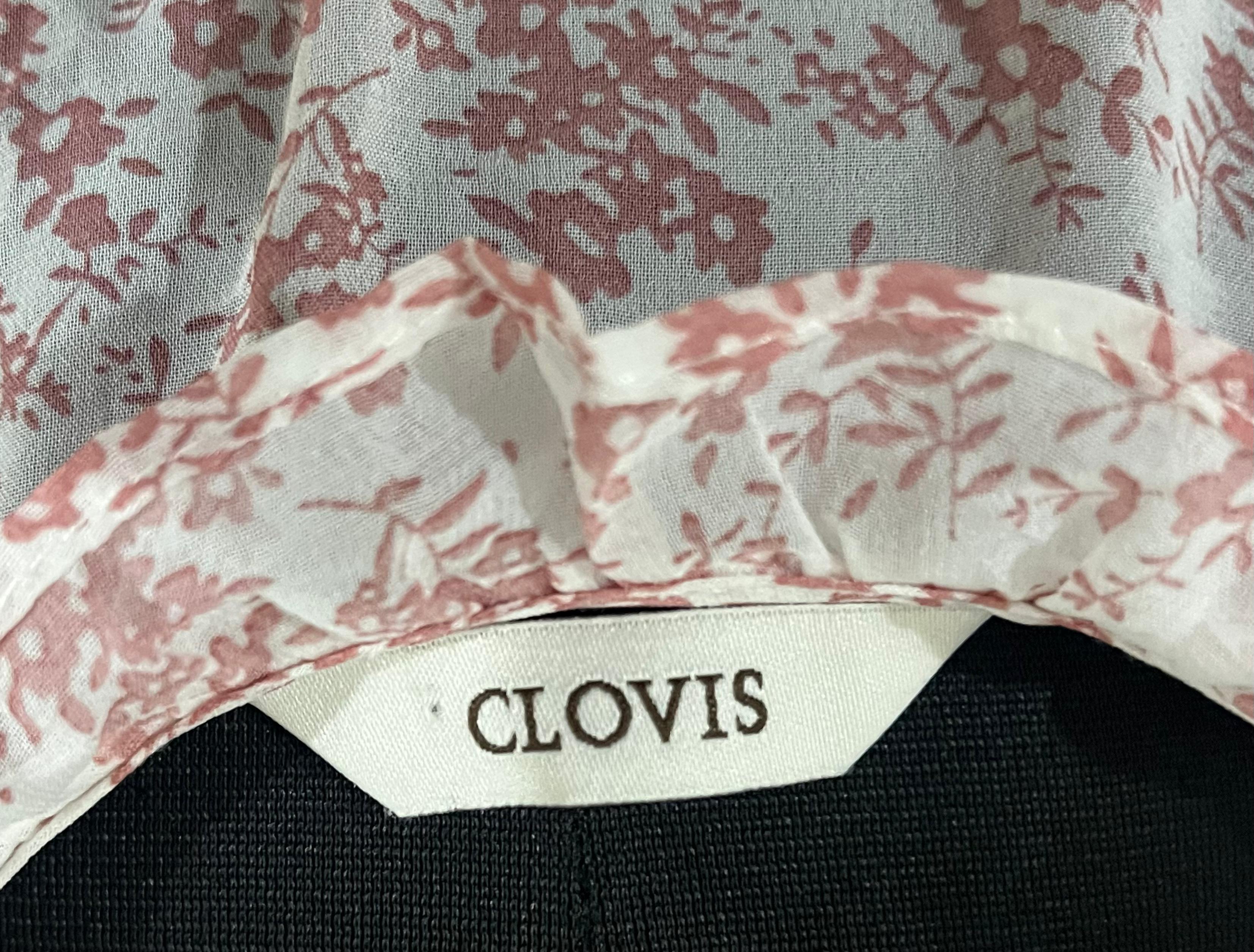 Clovis Pink Floral Ruffle Blouse – Size M