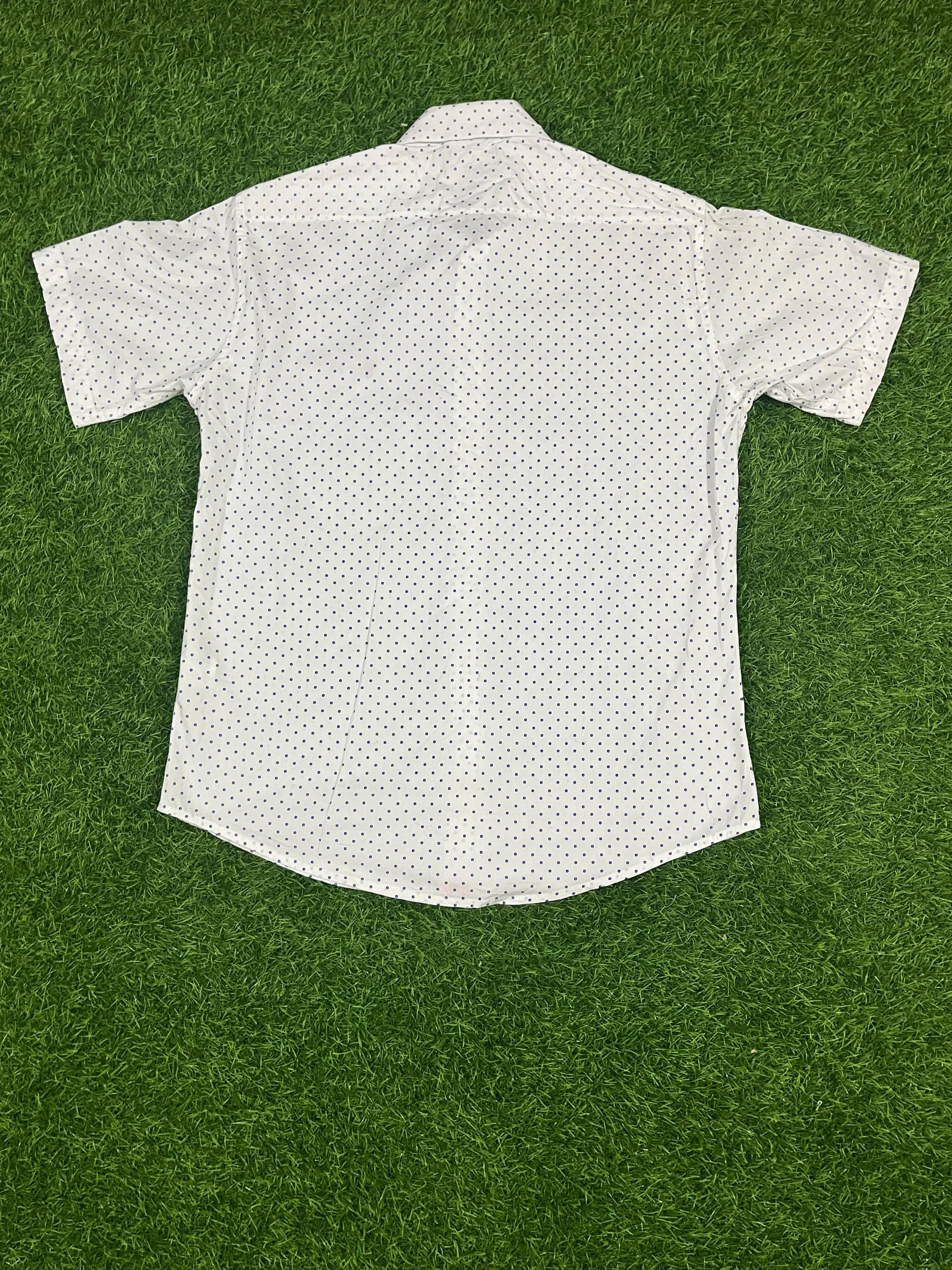 Polo Ralph Lauren White Polka Dot Short Sleeve Shirt – Size L