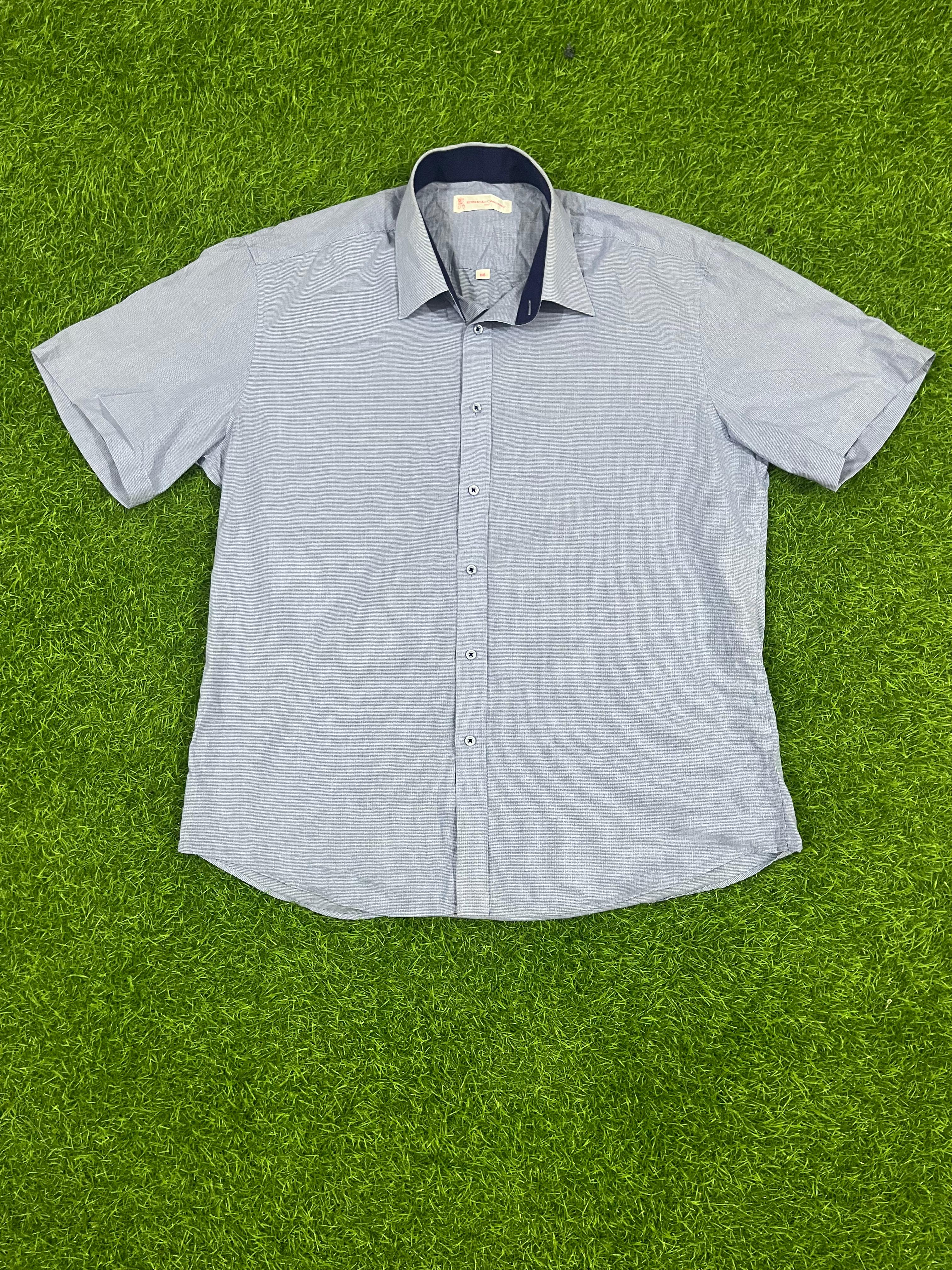 Roberta di Camerino Italy Light Blue Short Sleeve Shirt – Size L