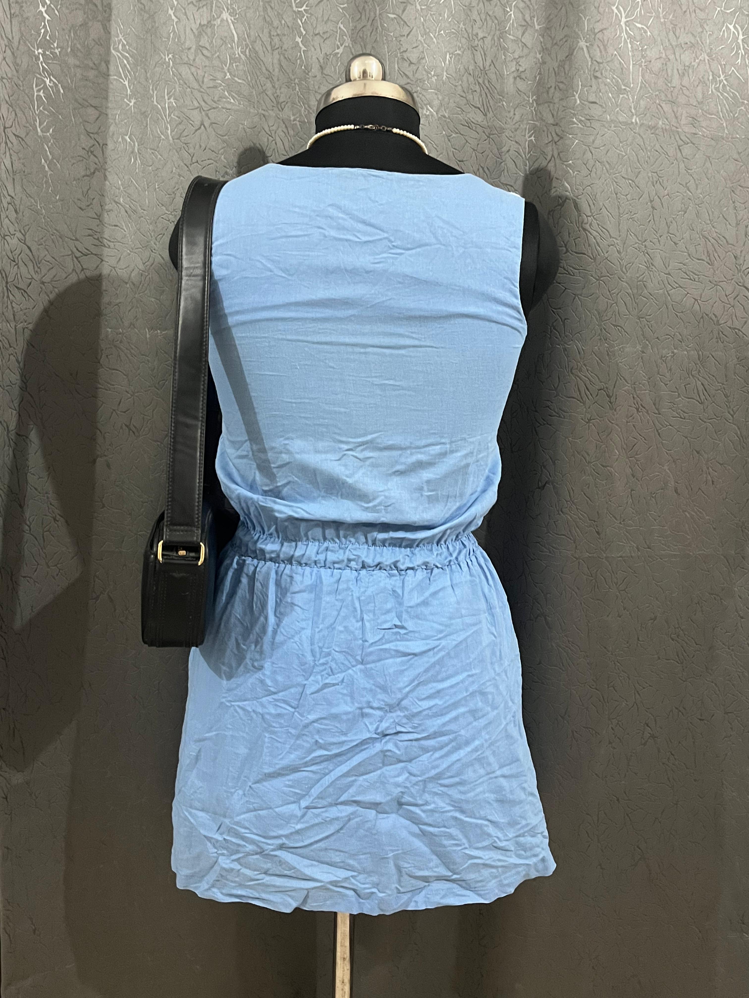 Casual Blue Sleeveless Mini Dress – Size M