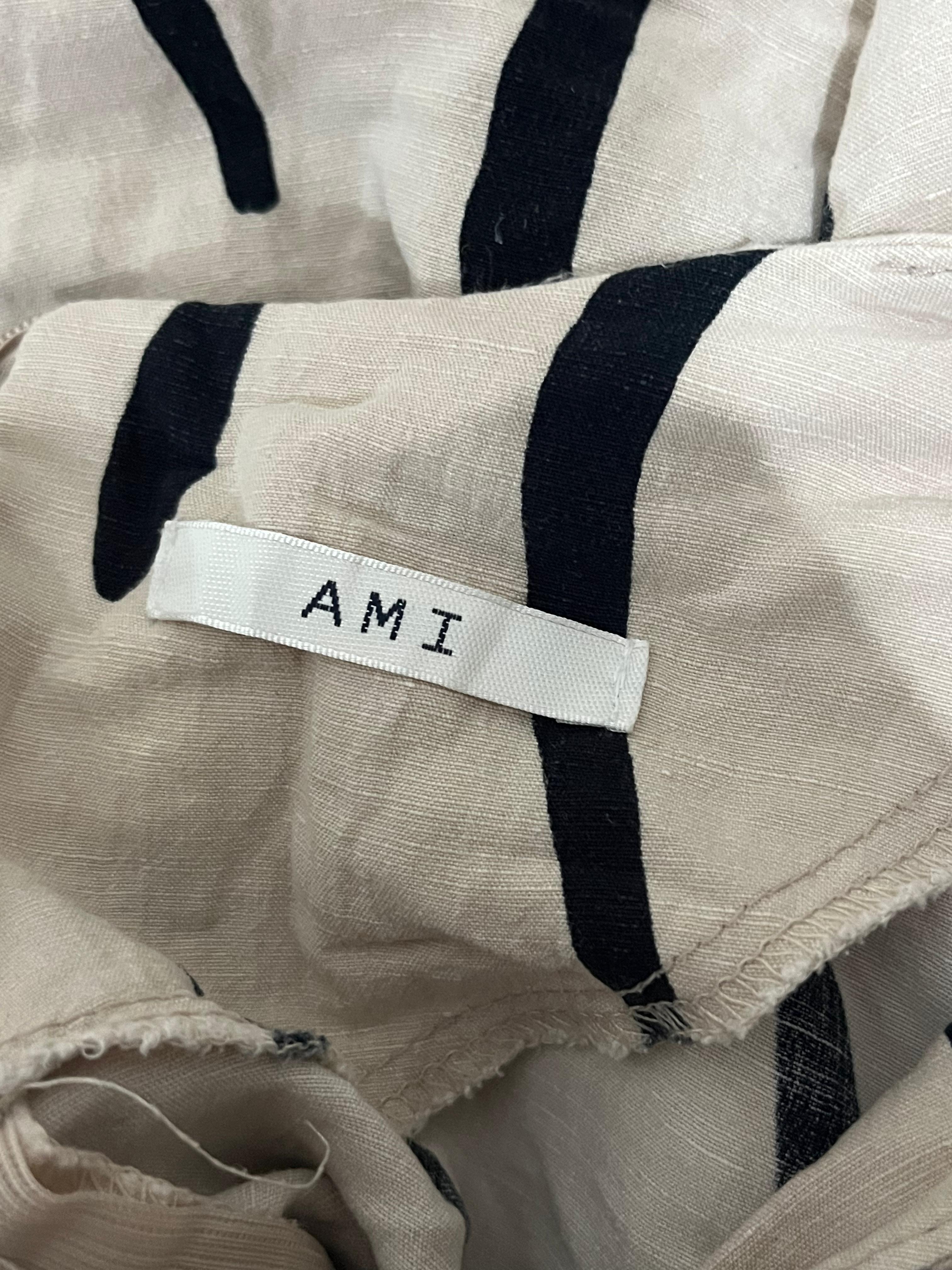 AMI Beige & Black Abstract Print Dress – Size L