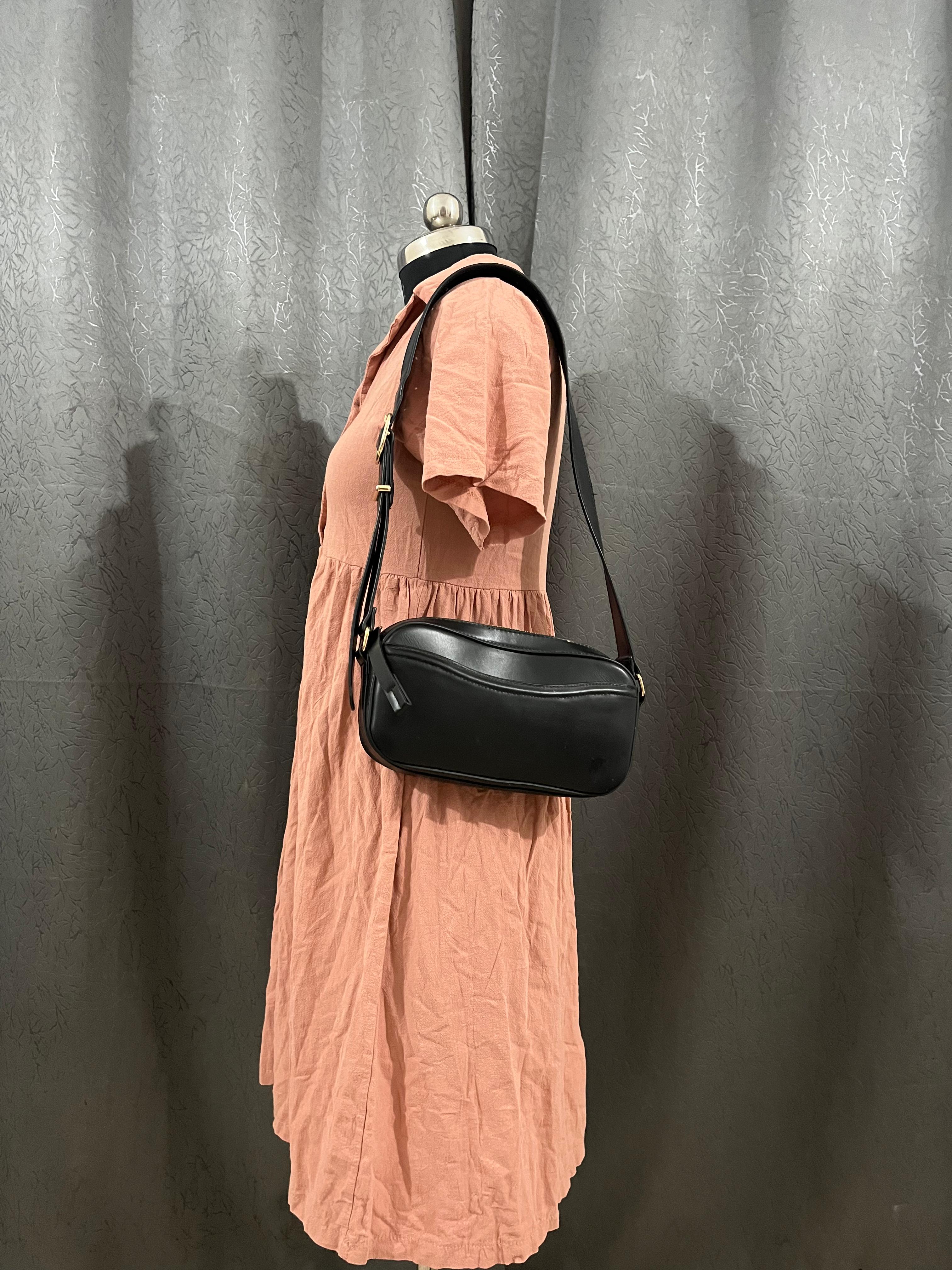 Peach Pink Collared Button-Front Dress – Size L