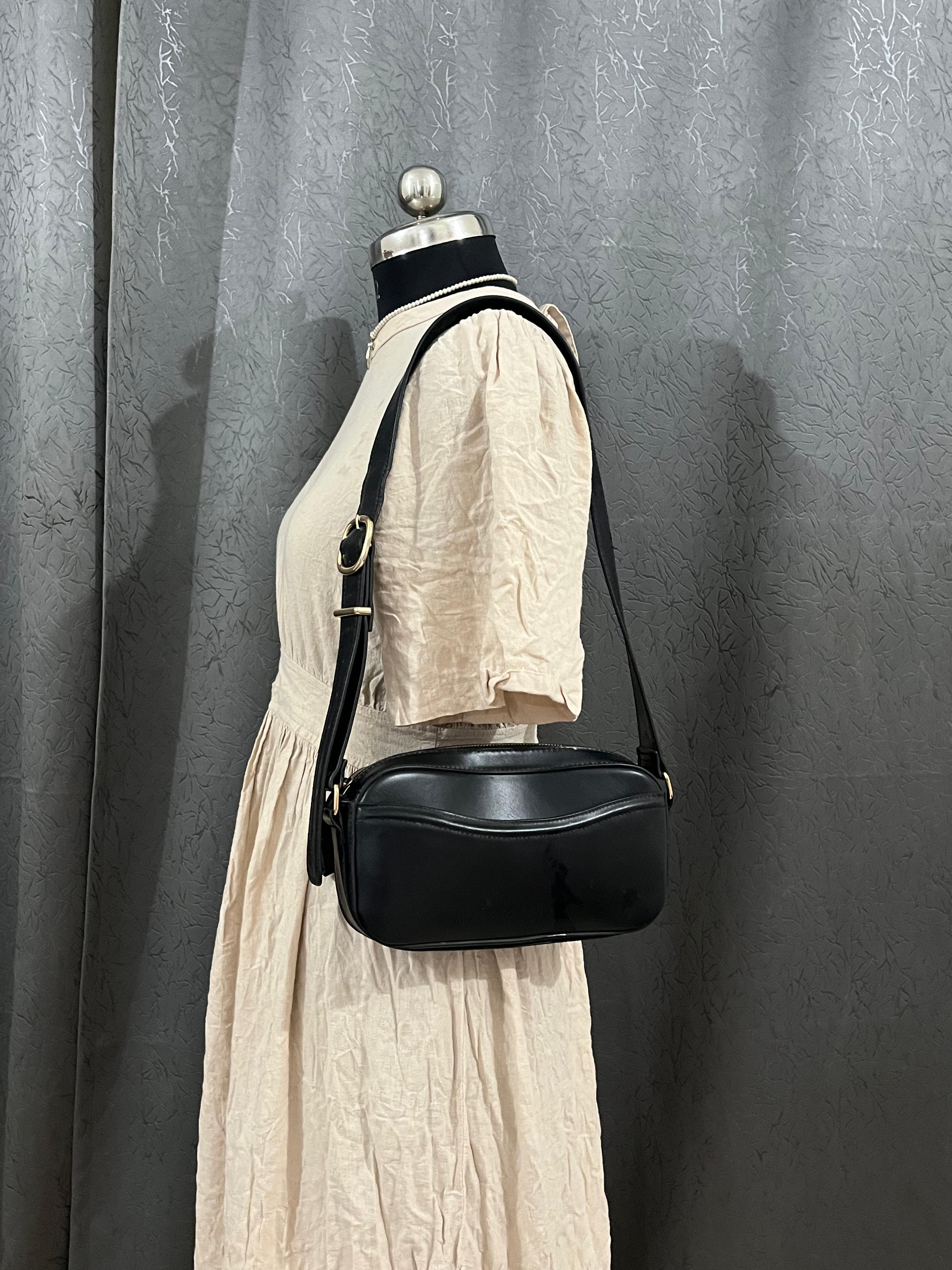 Soft Beige Puff-Sleeve Midi Dress – Size L