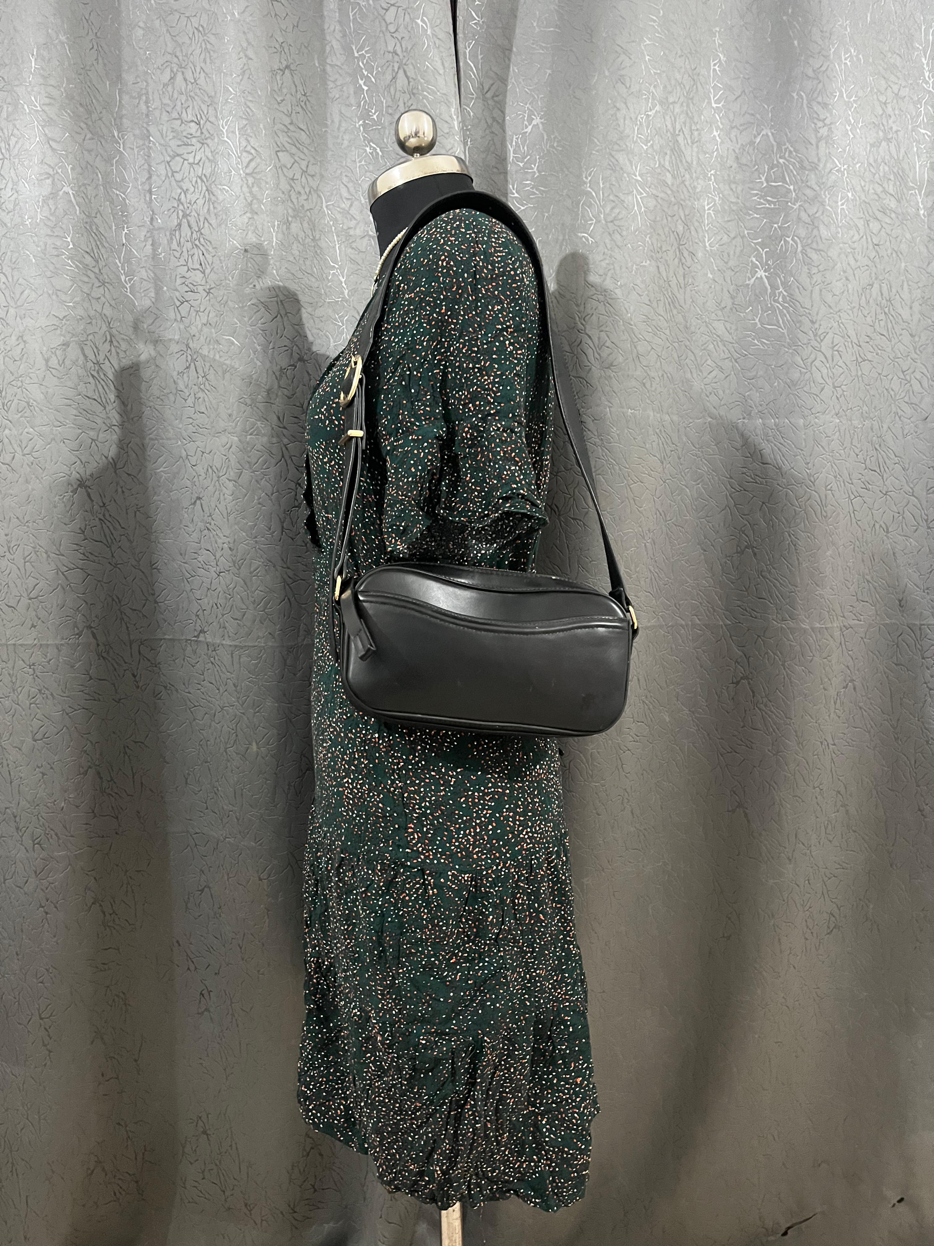 Forest Green Mini Wrap Dress with Ruffle Hem – Size L