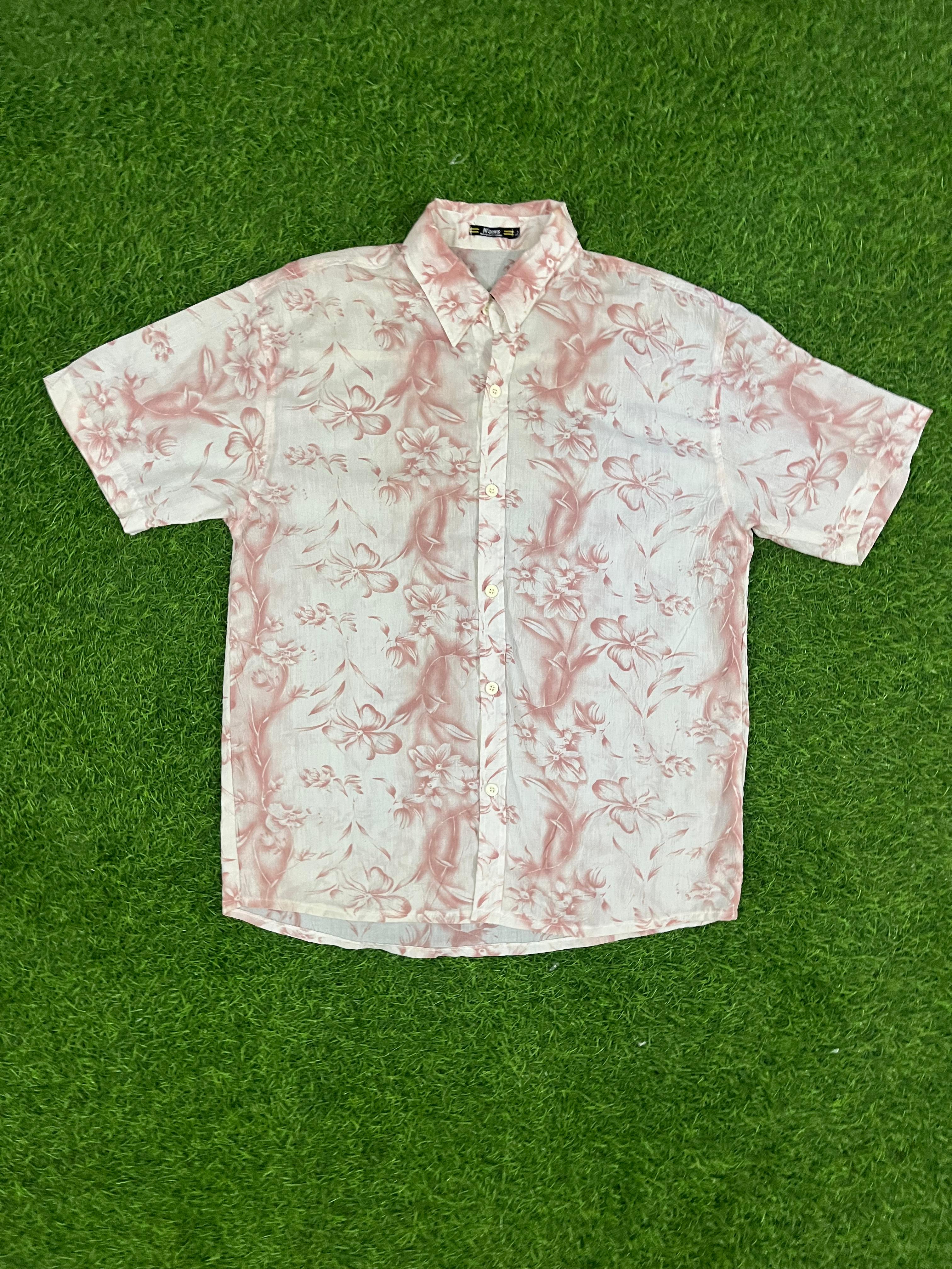 NGINS Pink Floral Button-Up Shirt (Size L)