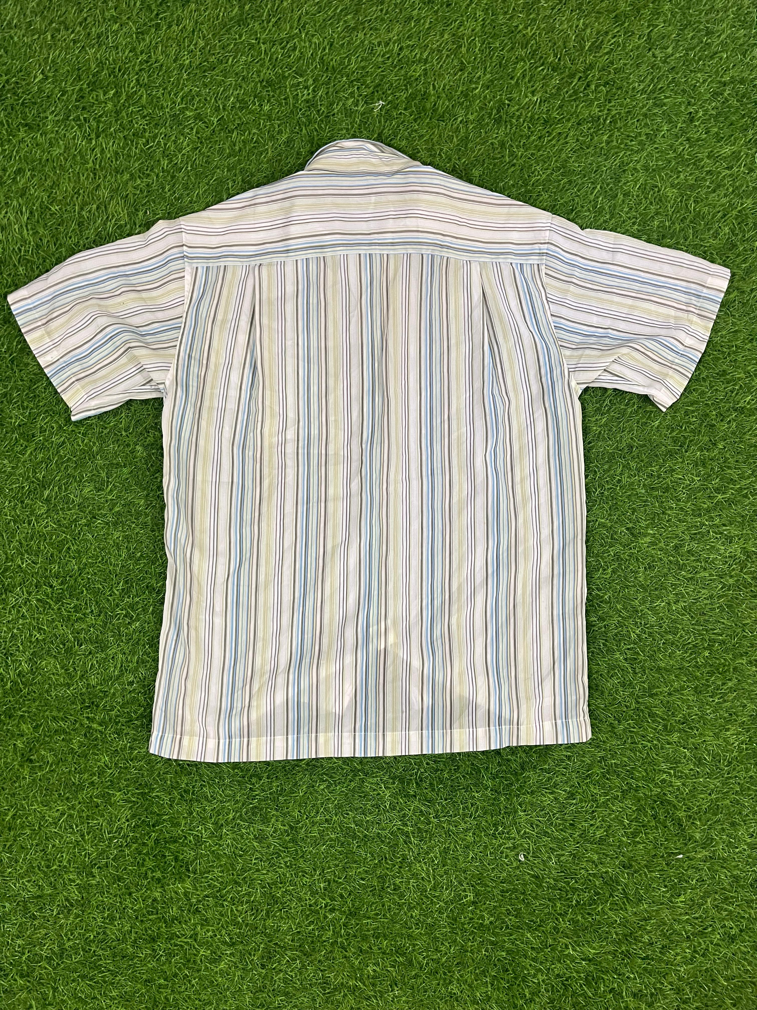 Vintage Crocodile Striped Short Sleeve Shirt – Size L