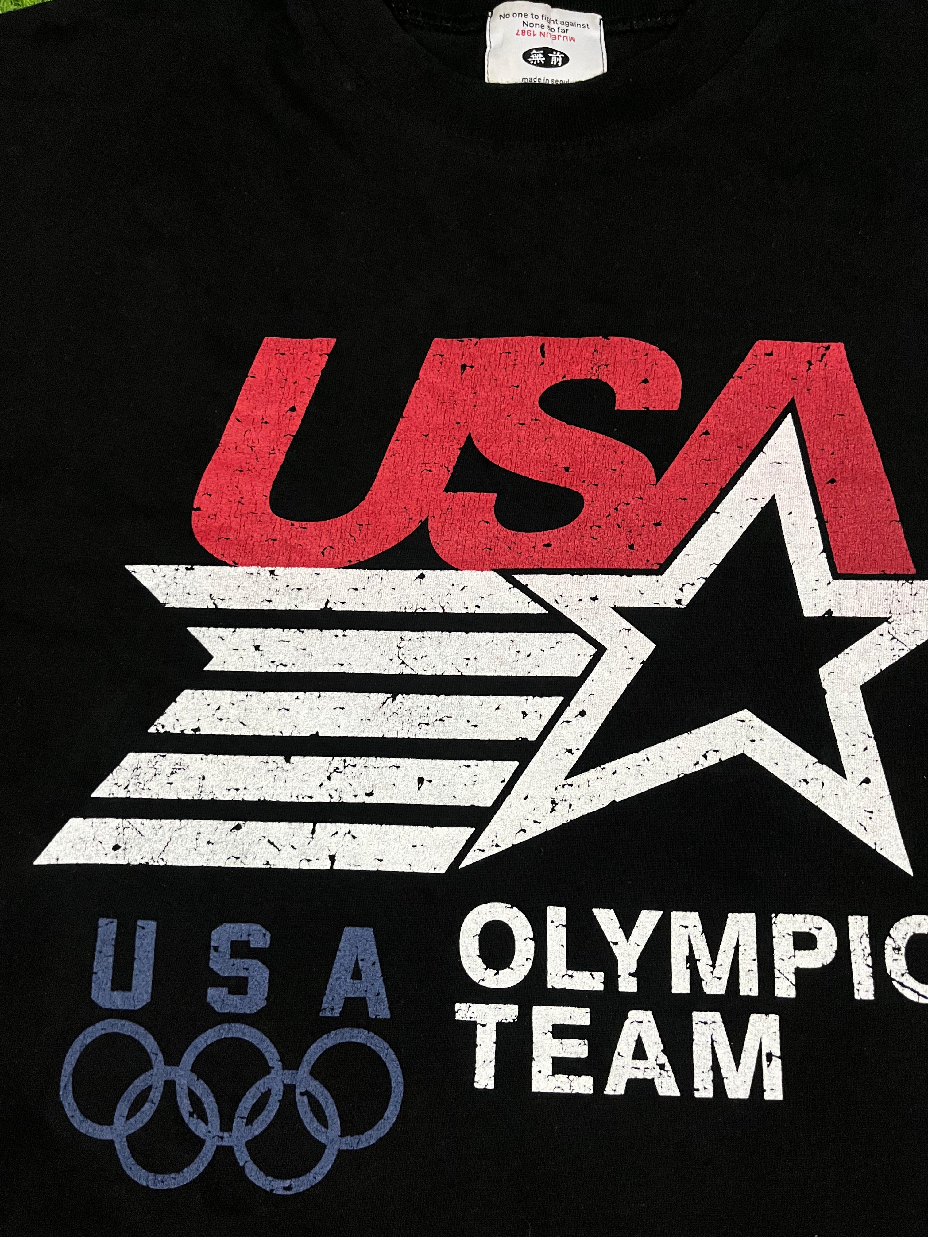 Vintage USA Olympic Team Graphic Tee – Black – Size L