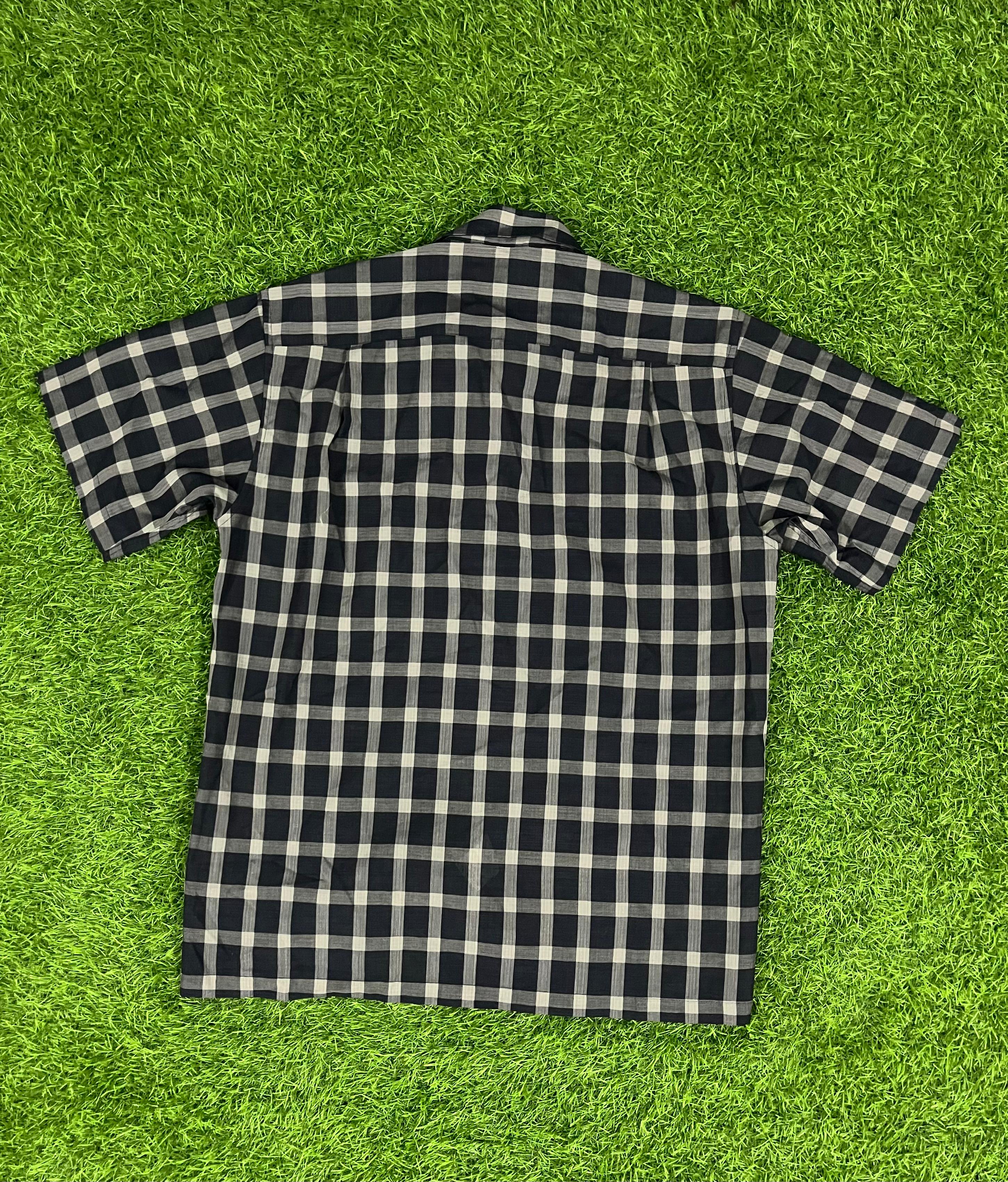 Indian Black & Grey Checked Short Sleeve Shirt - Size M