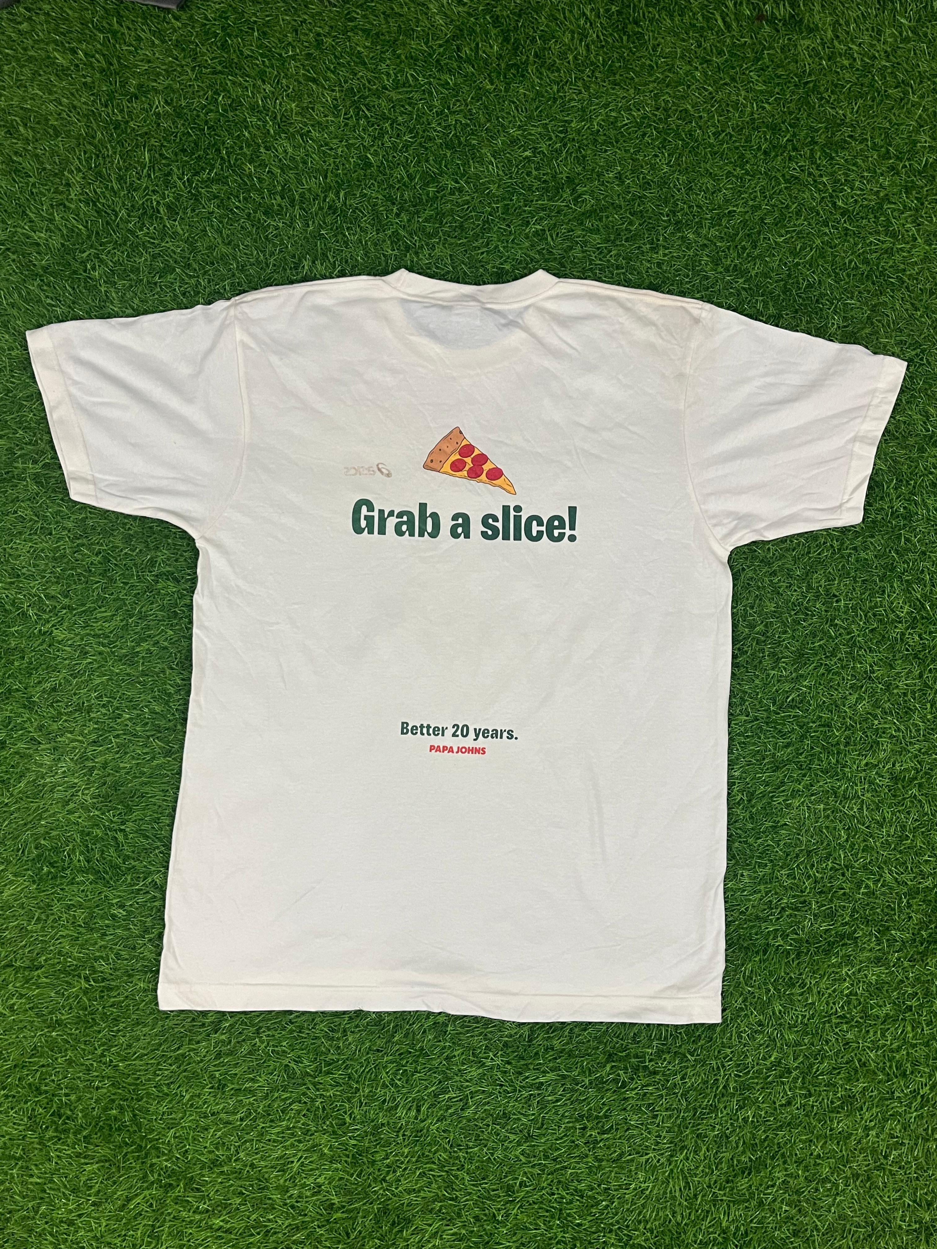 Papa John’s “Grab a Slice” Graphic Tee – White (L)