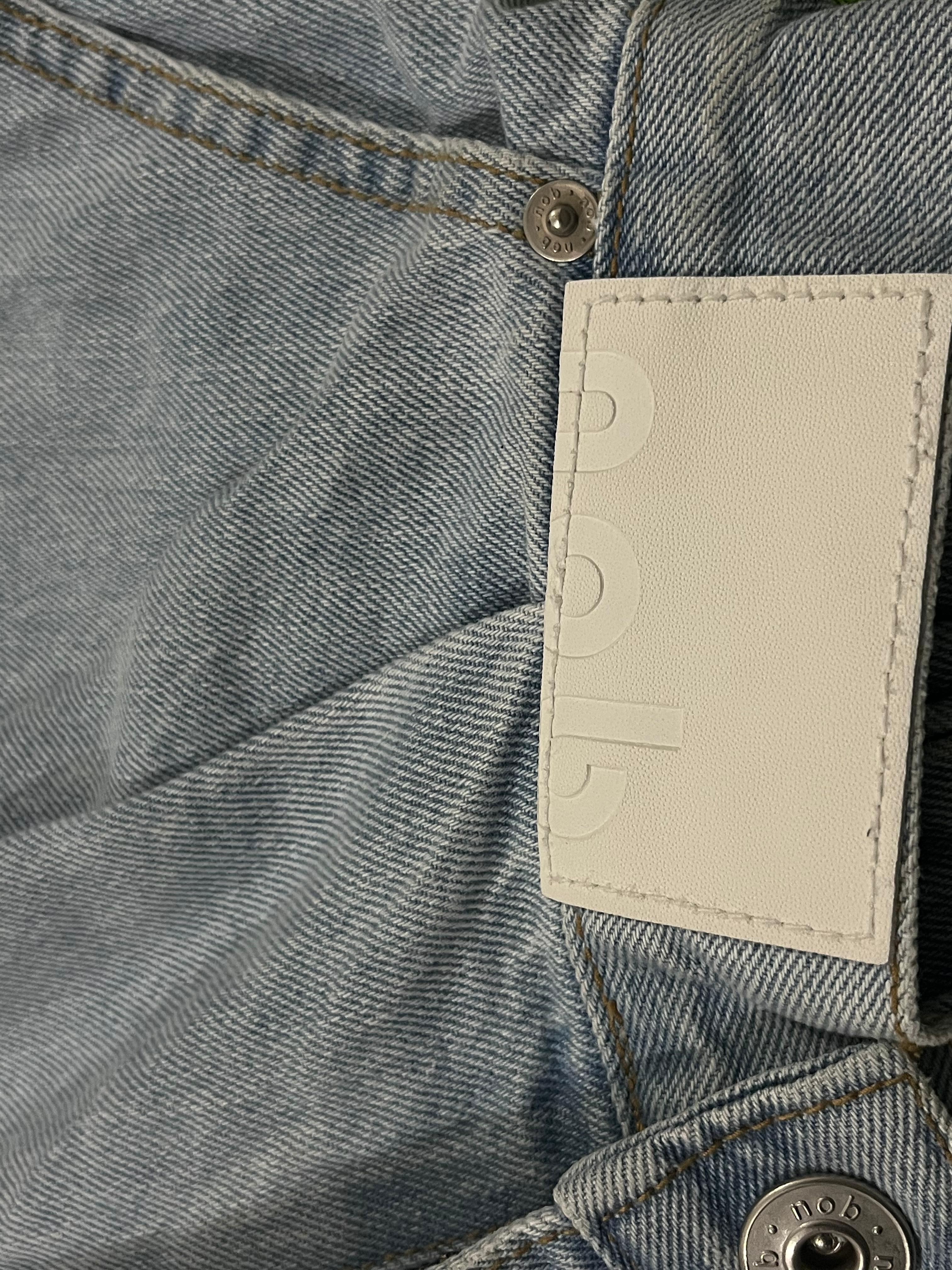 Light Wash Straight Fit Denim Jeans – Raw Hem