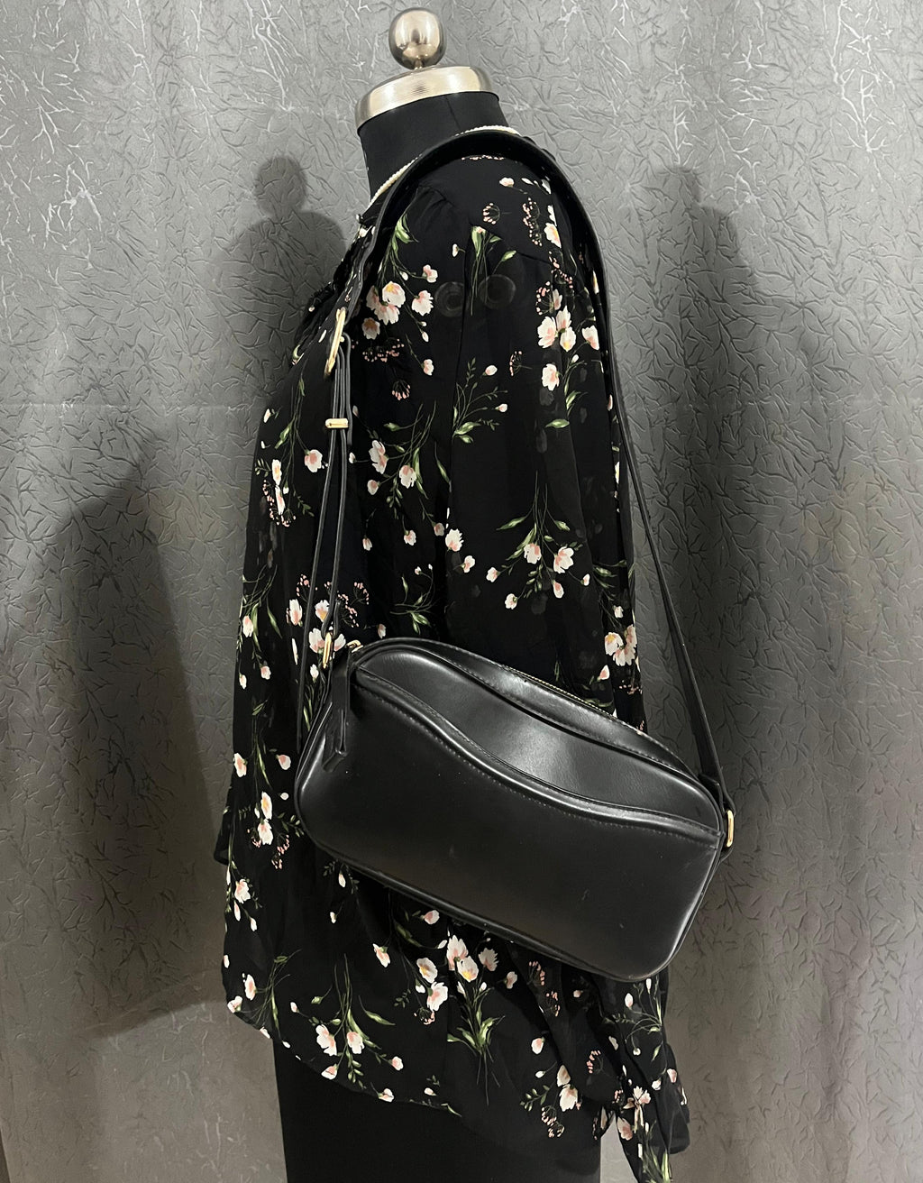 Root Black Floral Sheer Blouse (Size M)