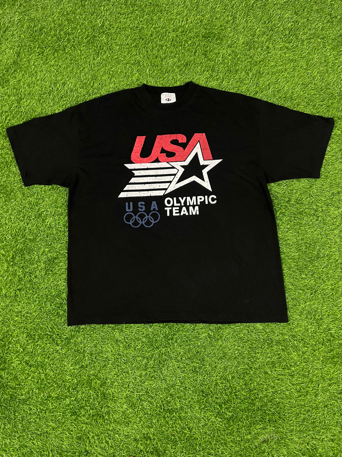 Vintage USA Olympic Team Graphic Tee – Black – Size L
