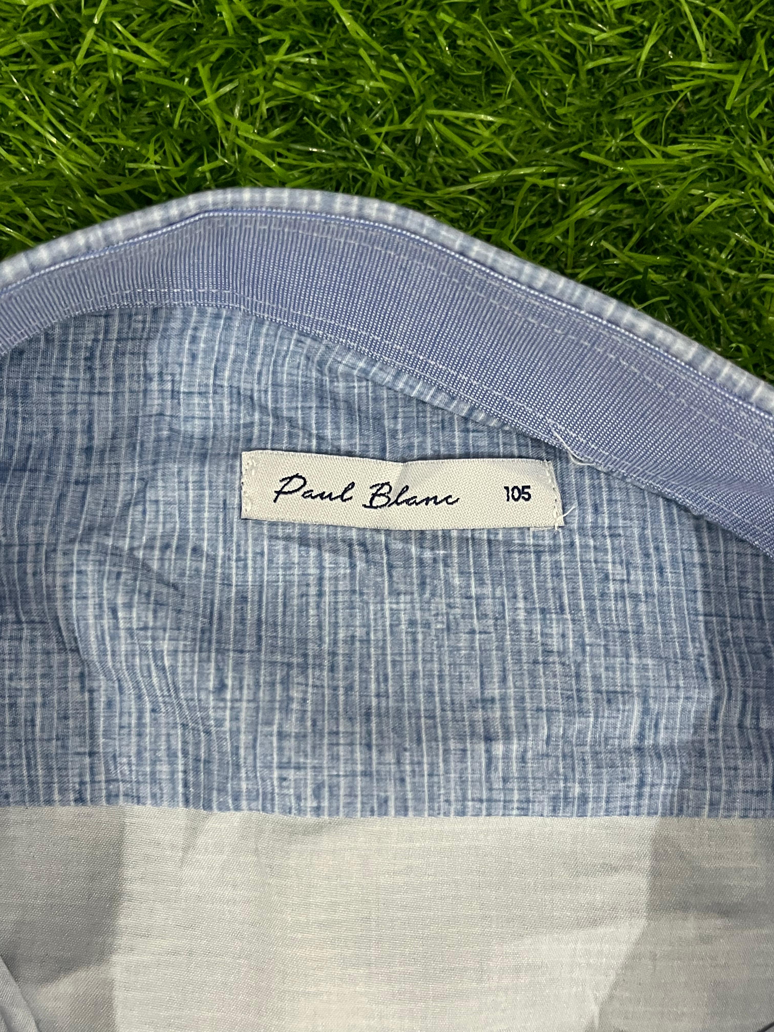 Paul Blanc Classic Light Blue Short Sleeve Shirt – Size 105