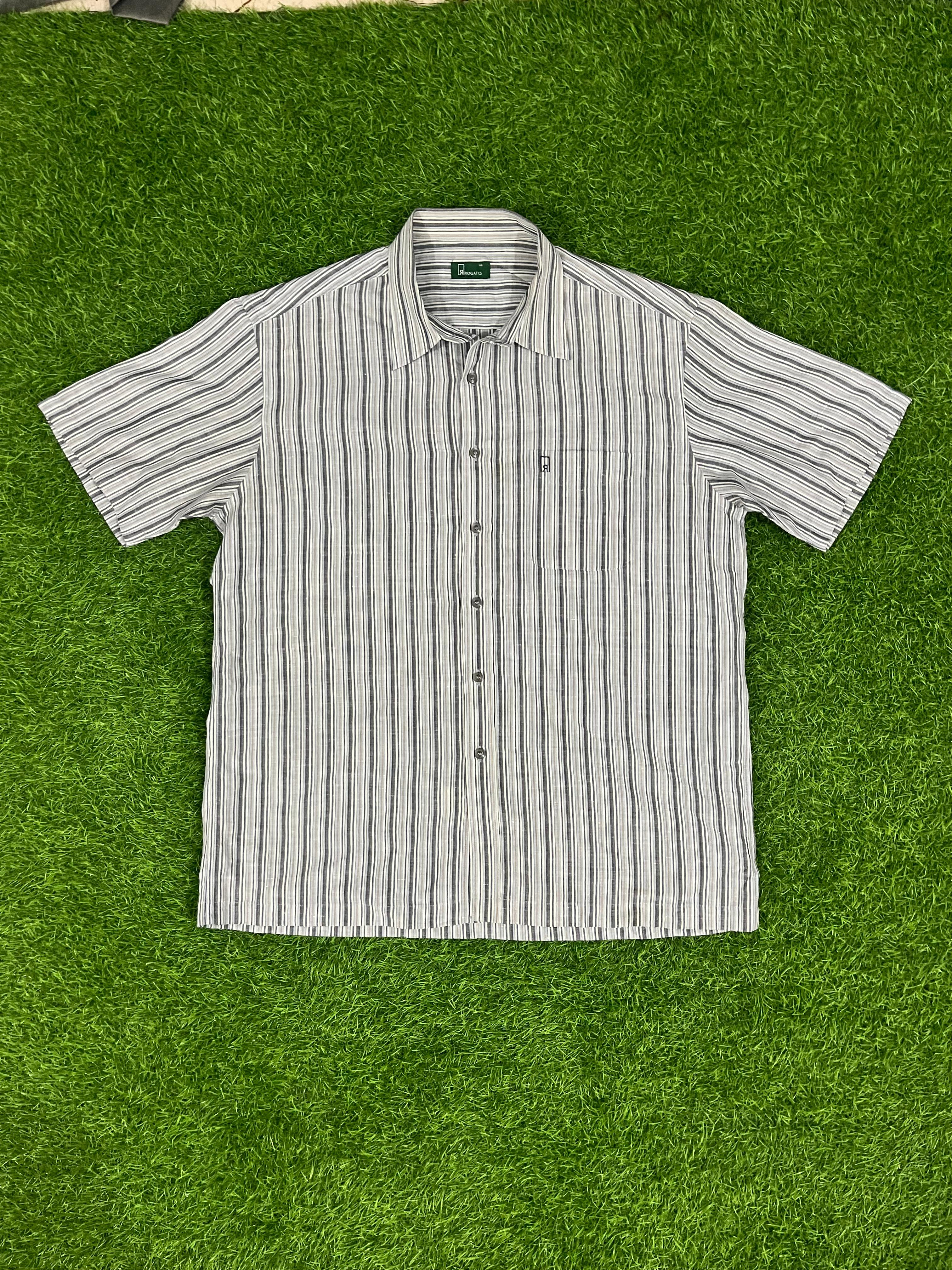 Rogatis Green Label Striped Short Sleeve Shirt – Oversized Fit