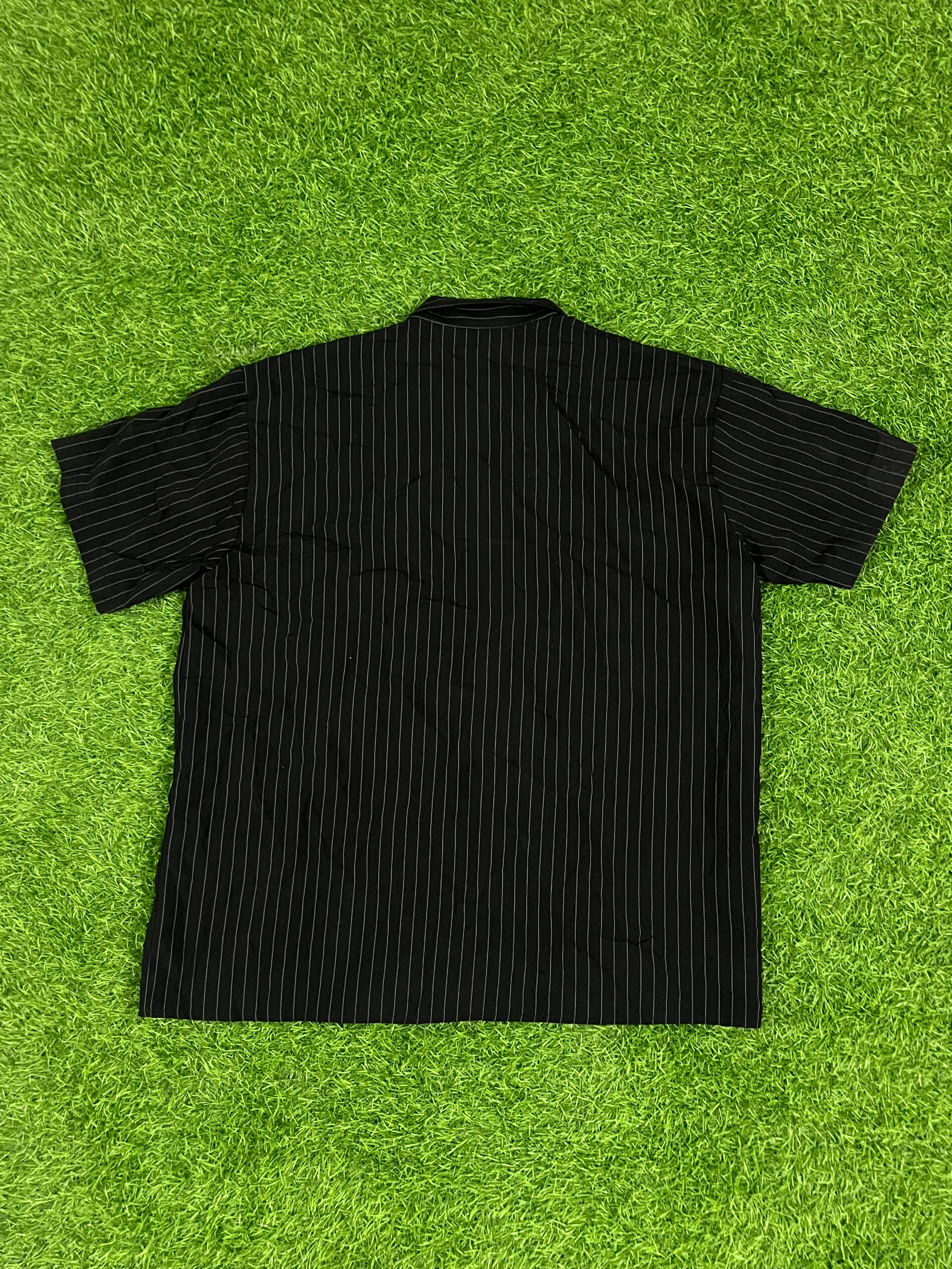 Classic Black Striped Short Sleeve Shirt – Relaxed Fit