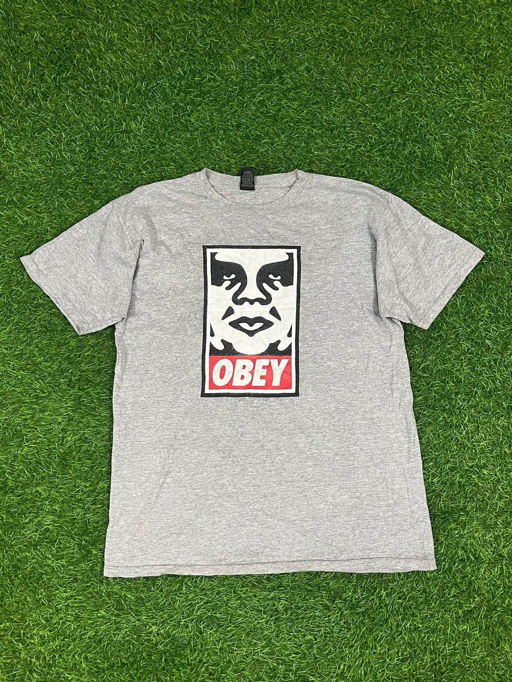 Obey Icon Face Logo Tee – Grey (Medium | Streetwear Classic