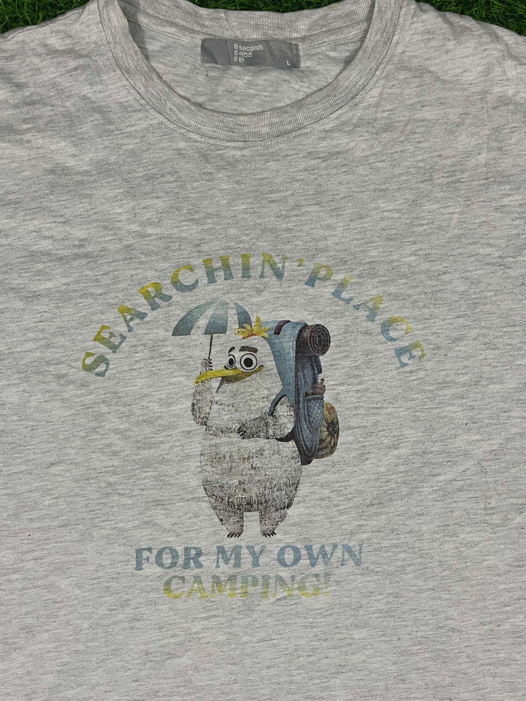 Grey Graphic Camping T-Shirt – 8 Seconds