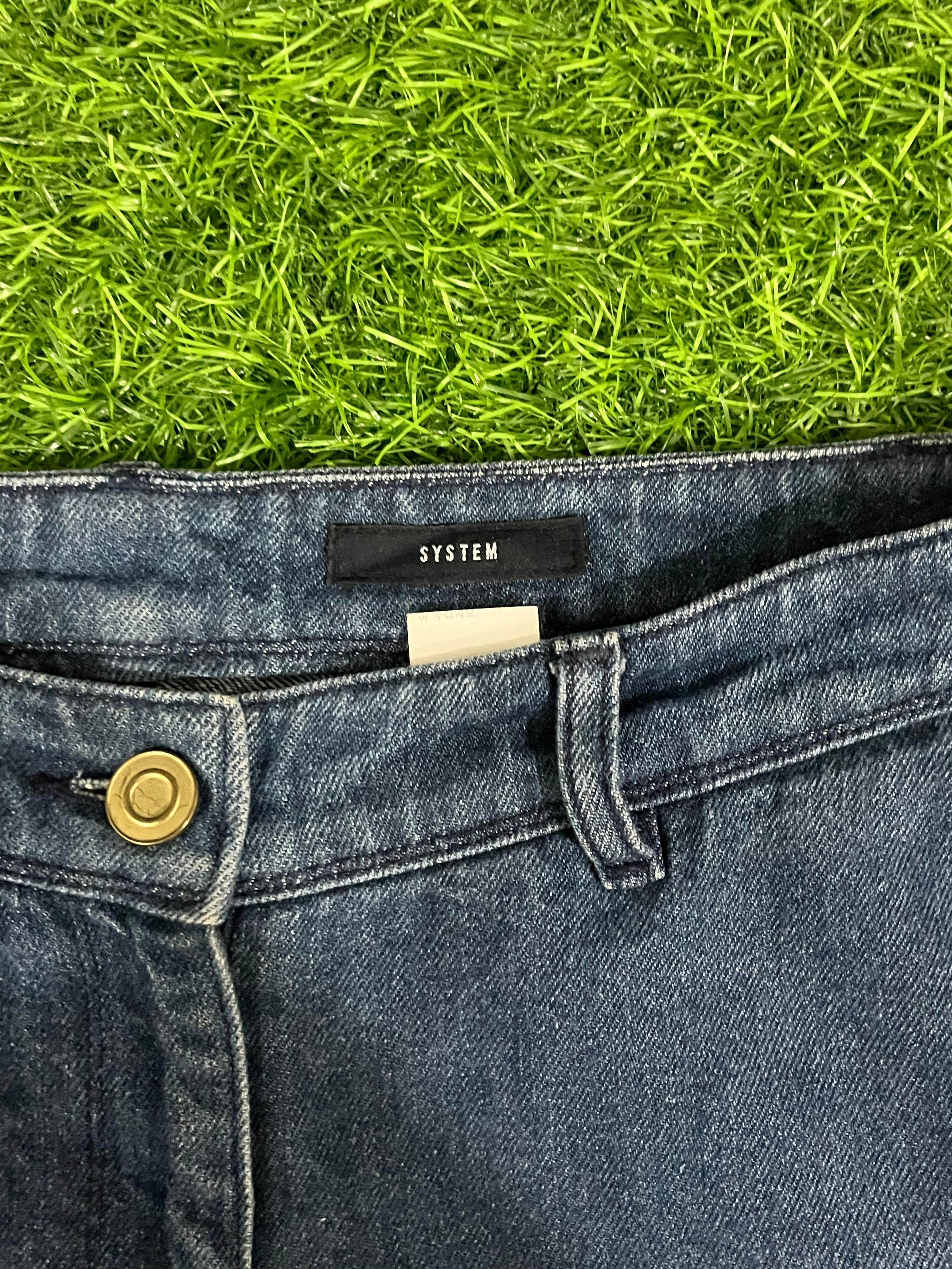 SYSTEM Flared Hem Denim Jeans